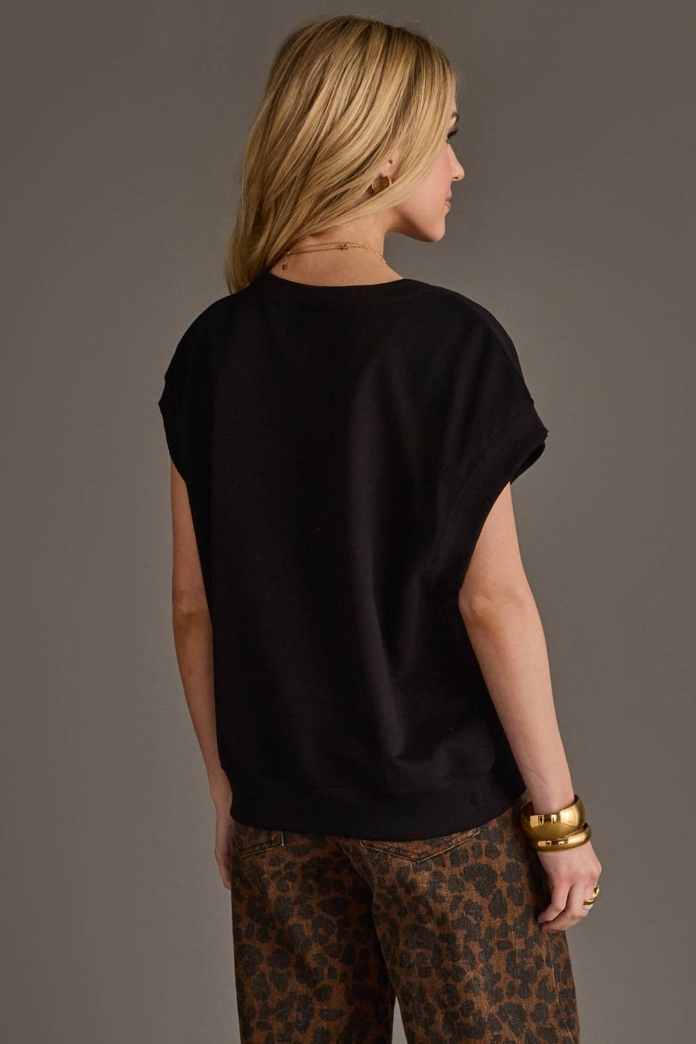 Black/Tan Game Day Short Sleeve Sweatshirt