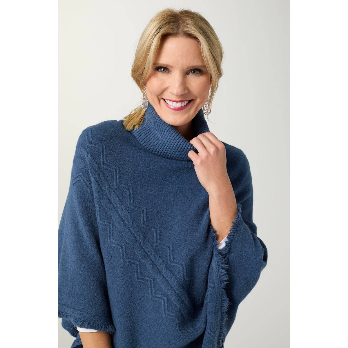 Heavenly-Luxe Cable Knit Turtleneck Poncho