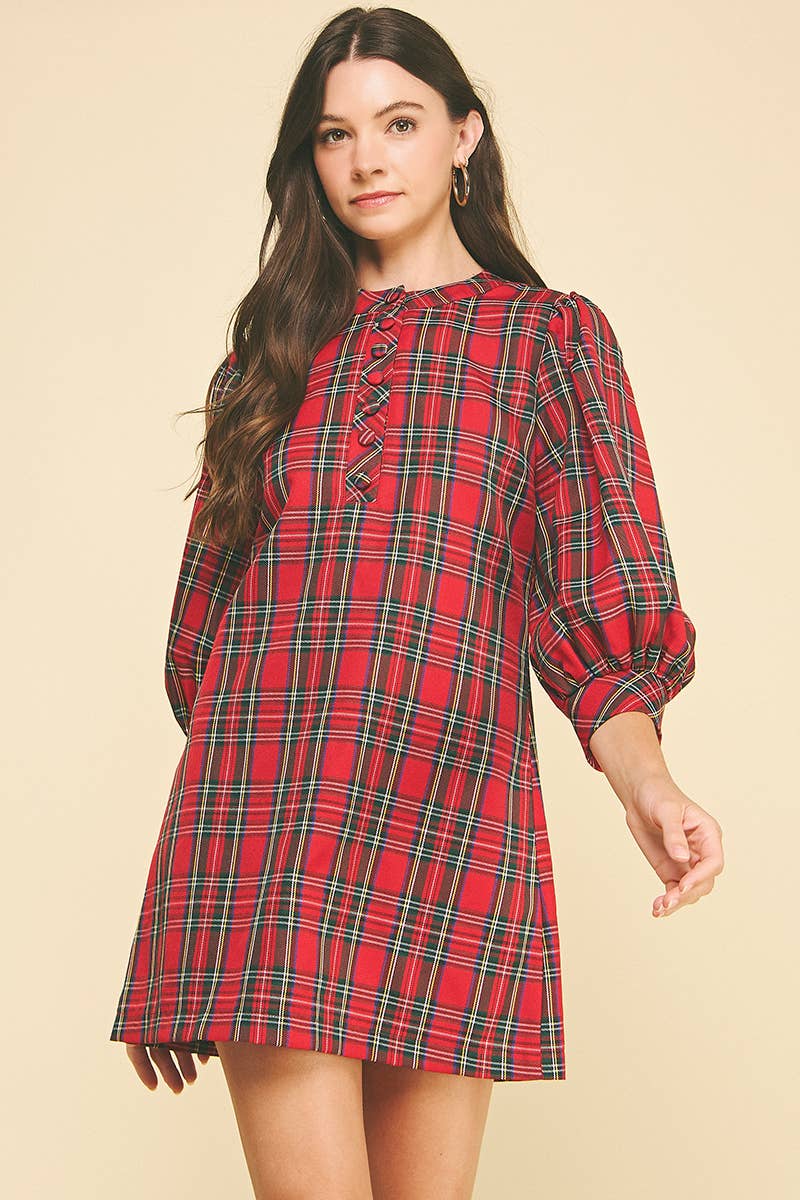 PLAID MINI DRESS