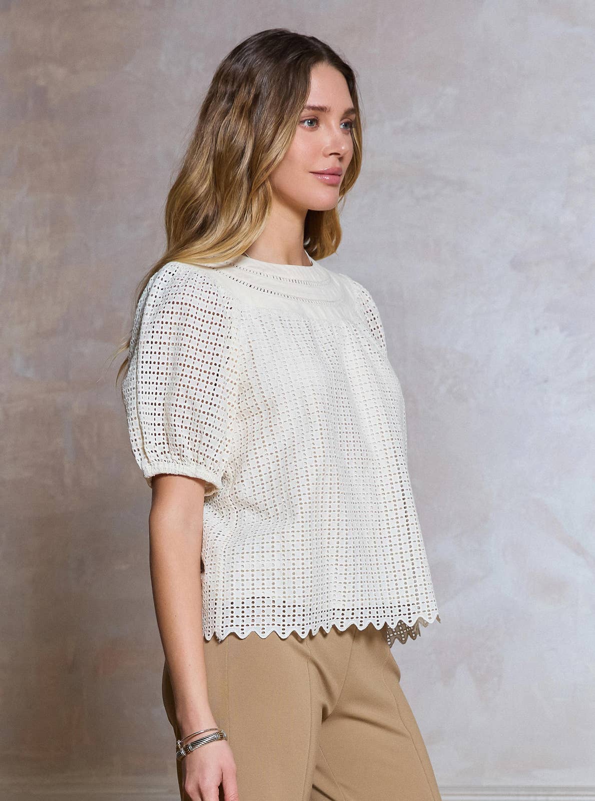 Eyelet Embroidery Blouse