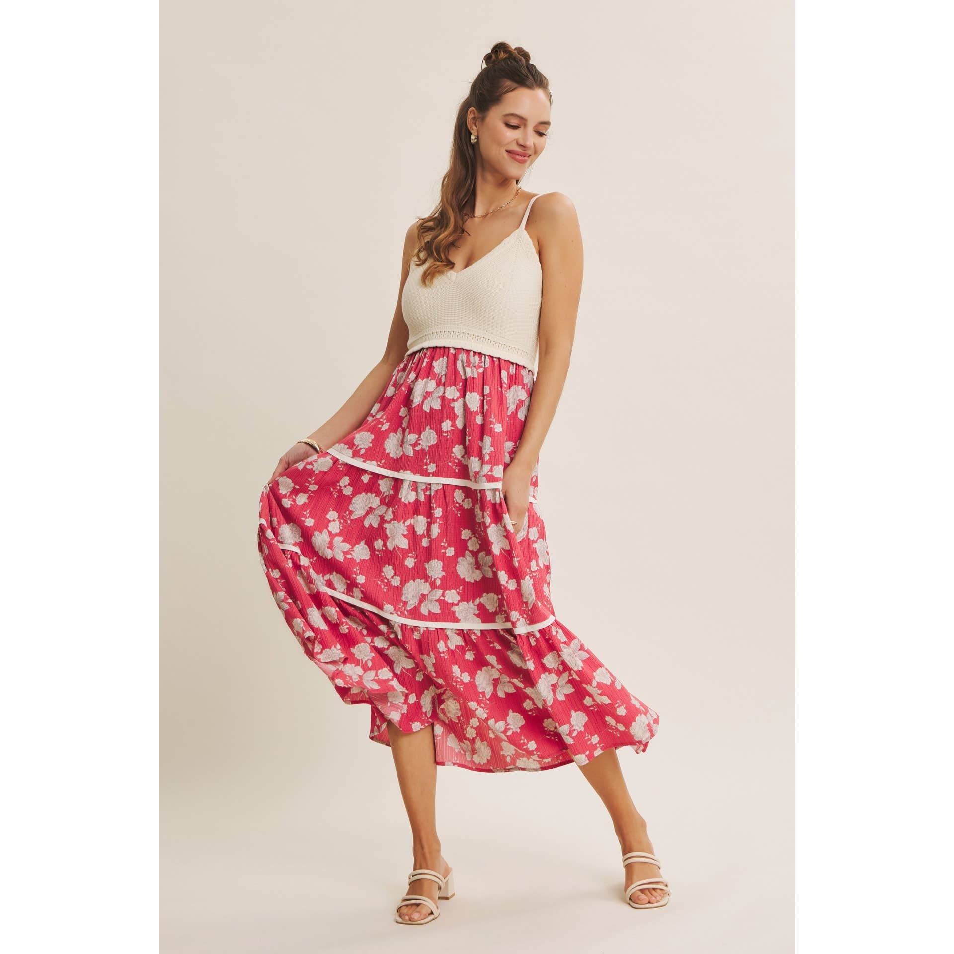 FLOWY FLORAL MIDI DRESS