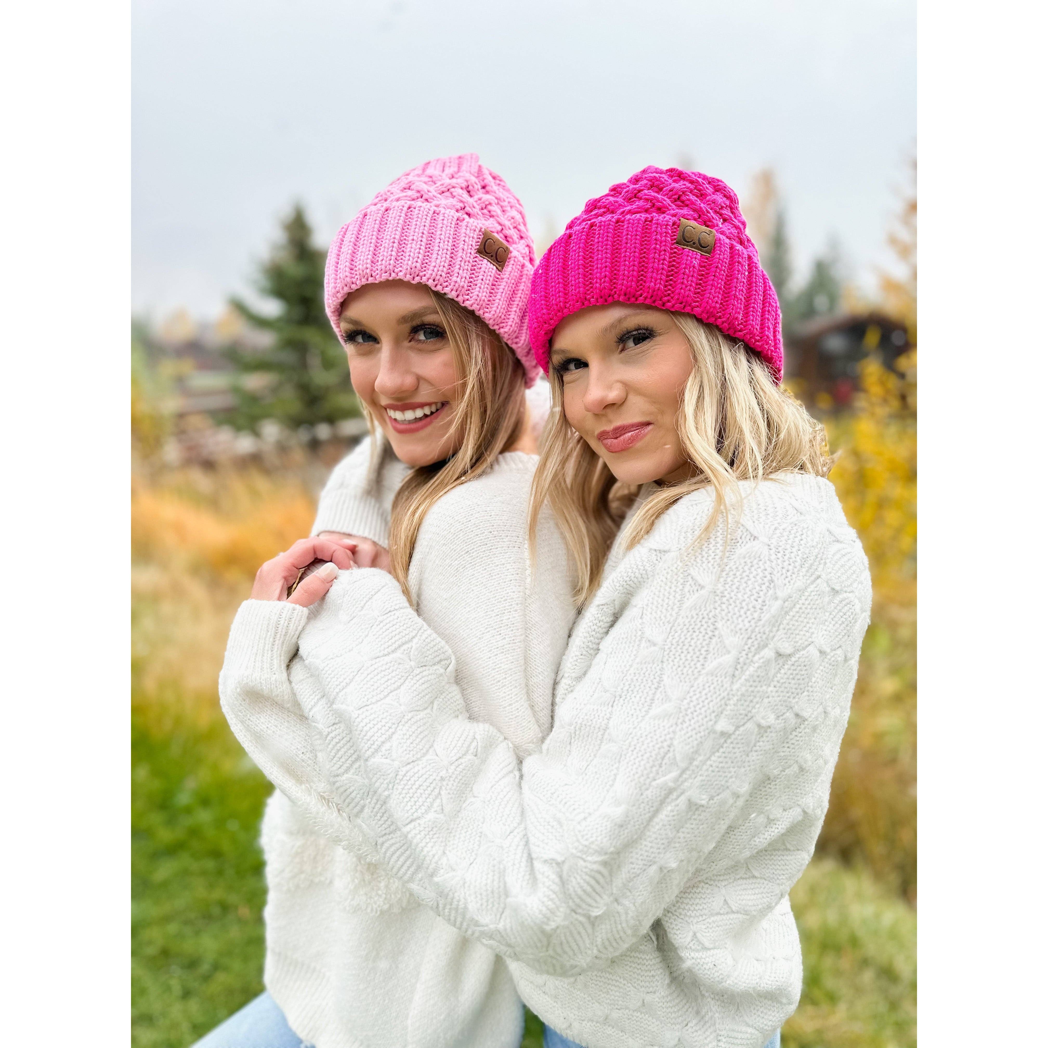 Lattice Knit Cuff Beanie
