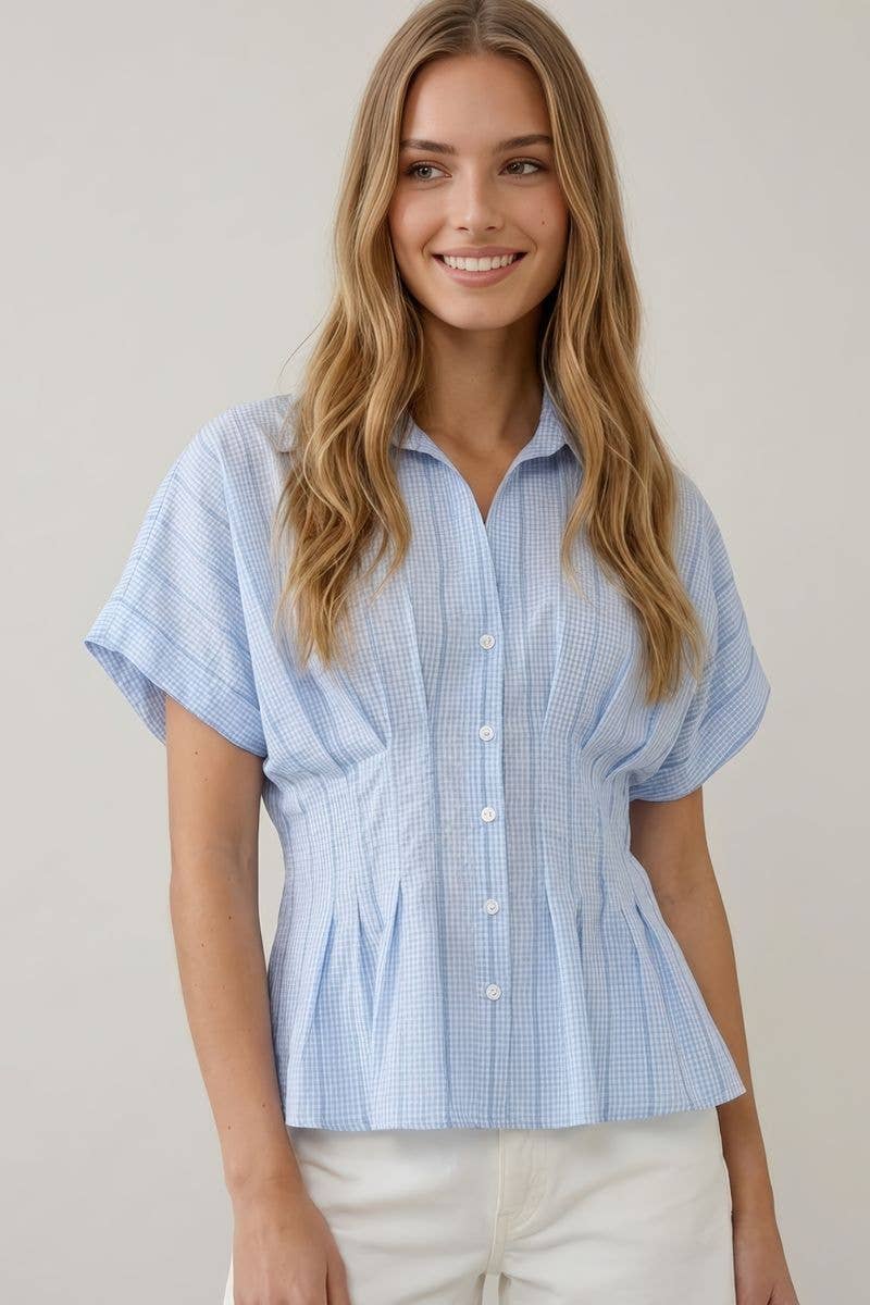 GINGHAM BUTTON DOWN SHIRT