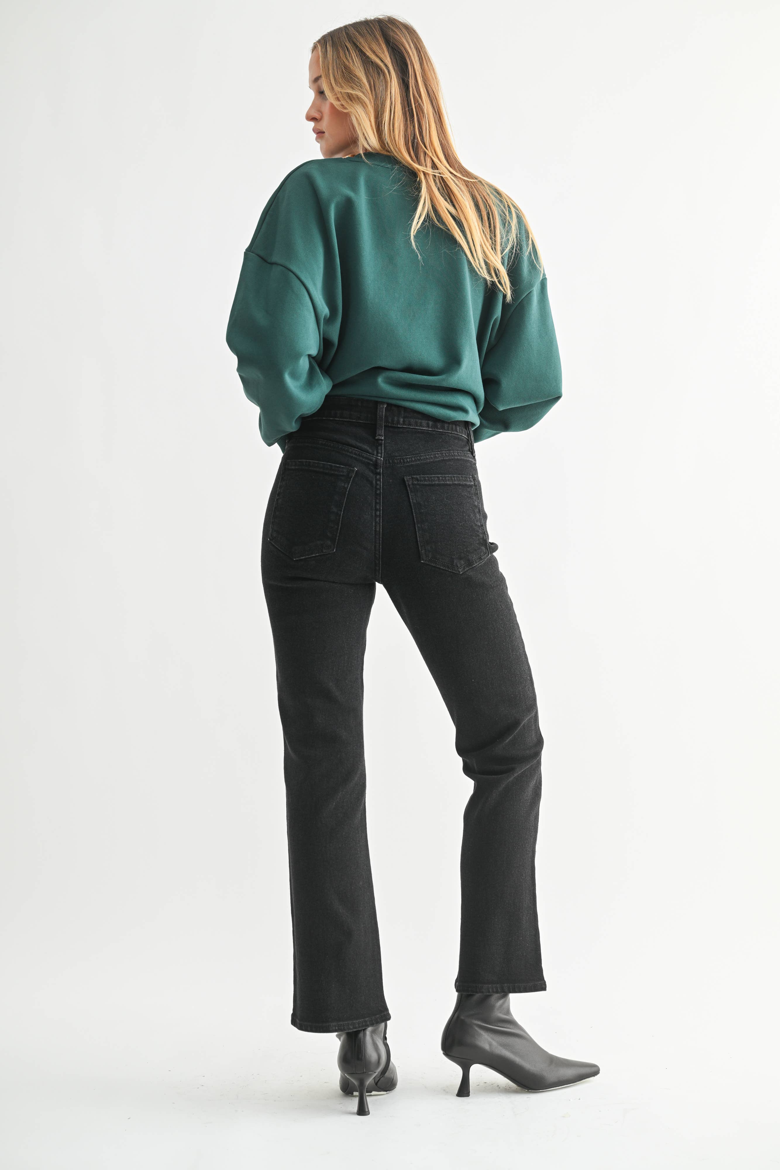 Black Slim Cropped Bootcut