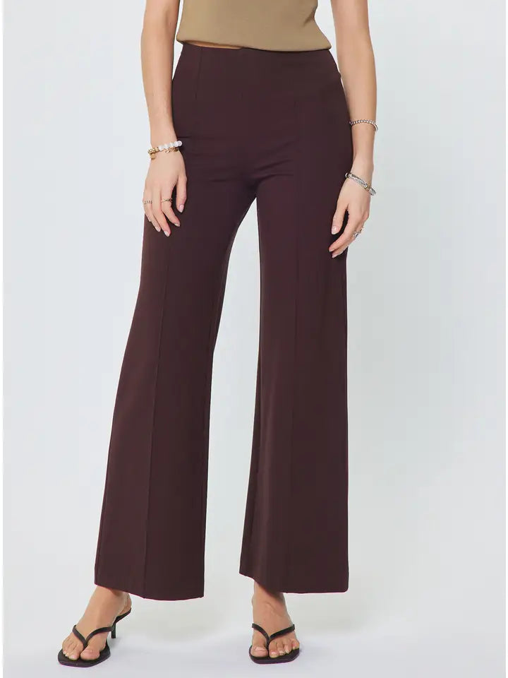 Ponte High Rise Pintuck Wide Leg Pants