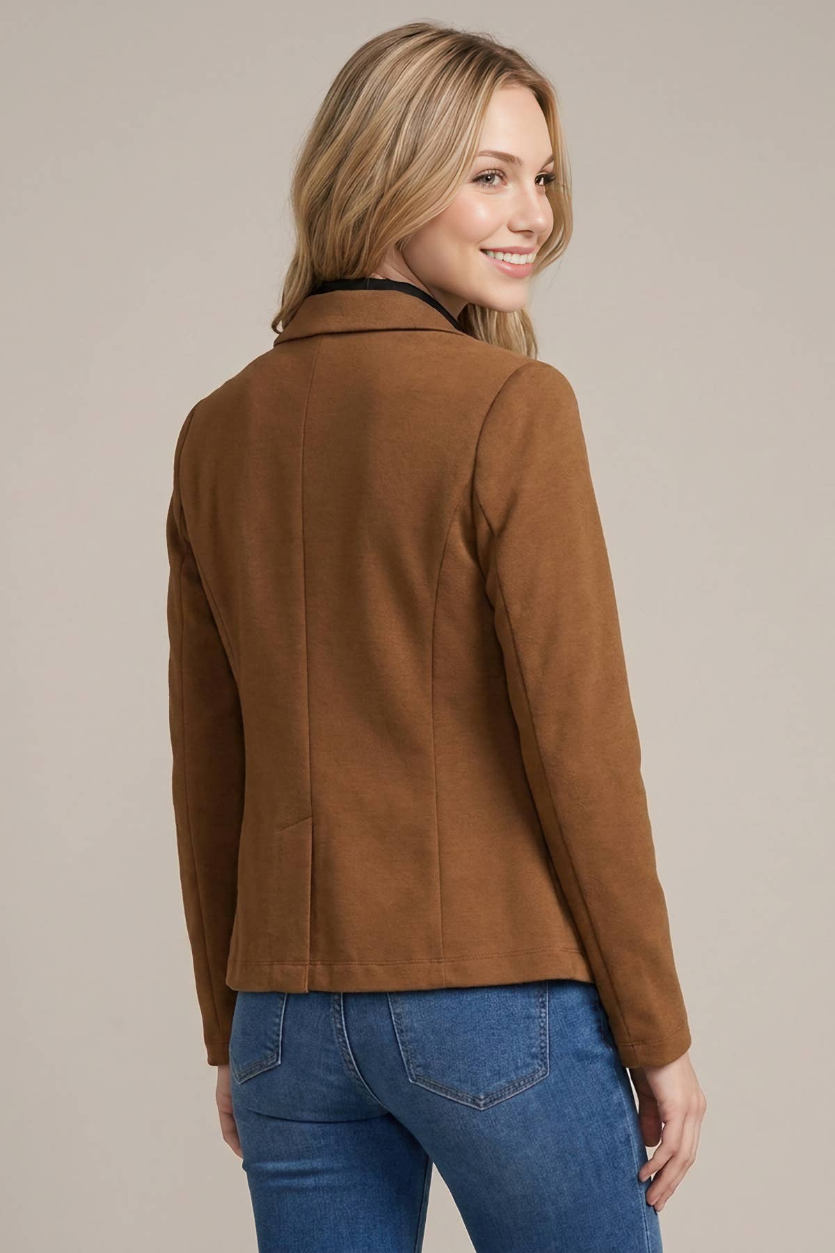 Classic Single-Button Tailored Blazer