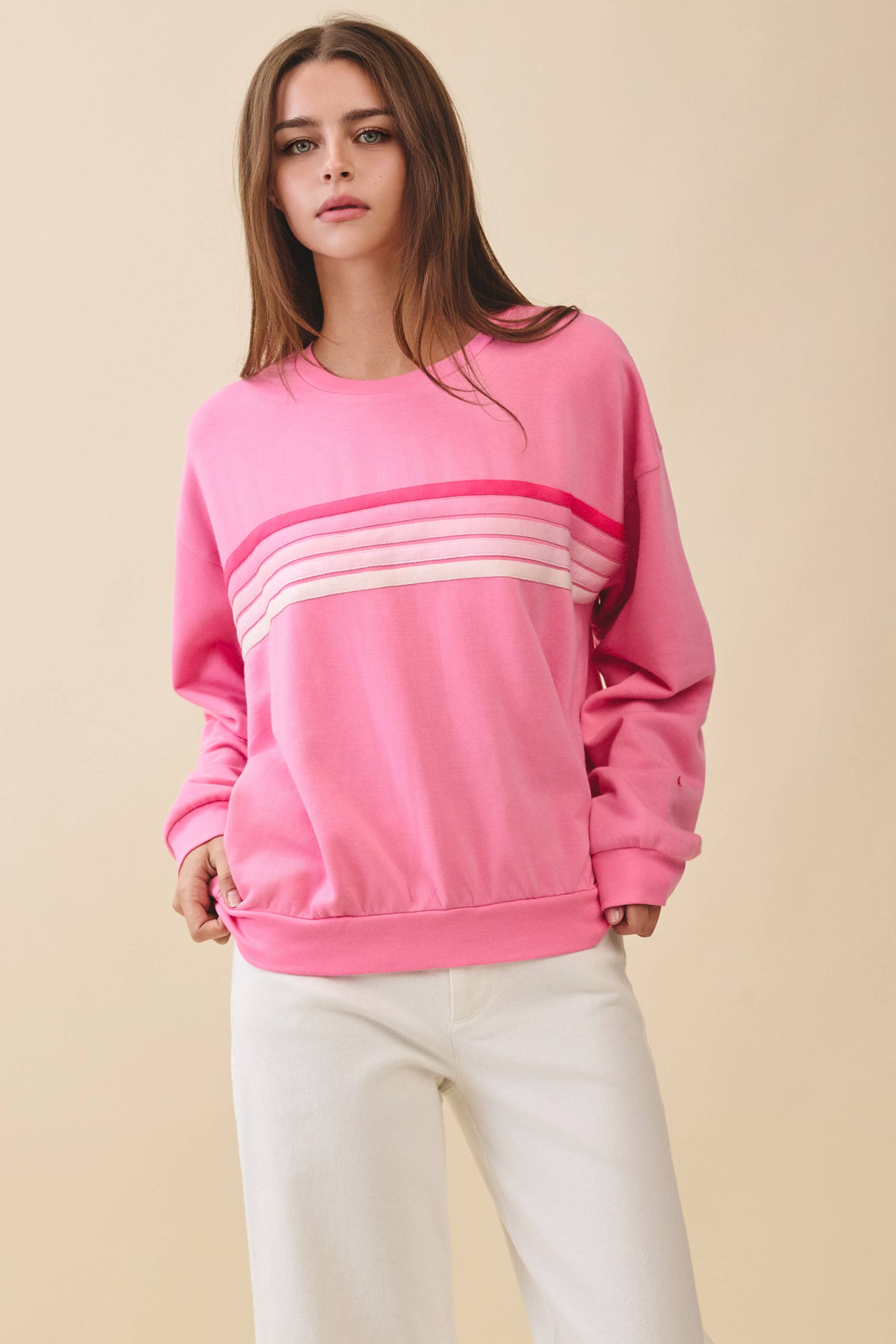 Retro Ombre Stripe Graphic Sweatshirt