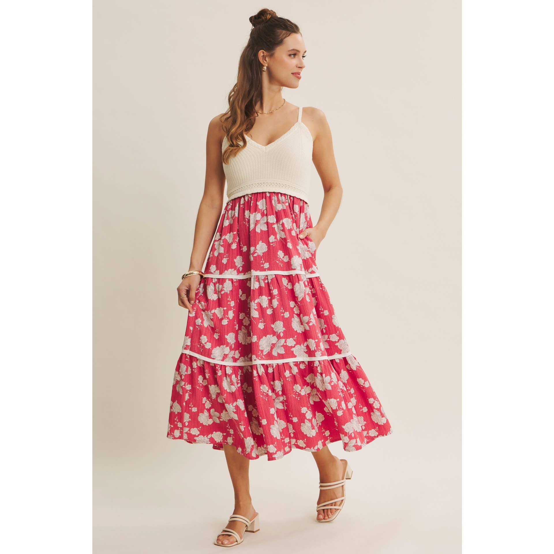 FLOWY FLORAL MIDI DRESS