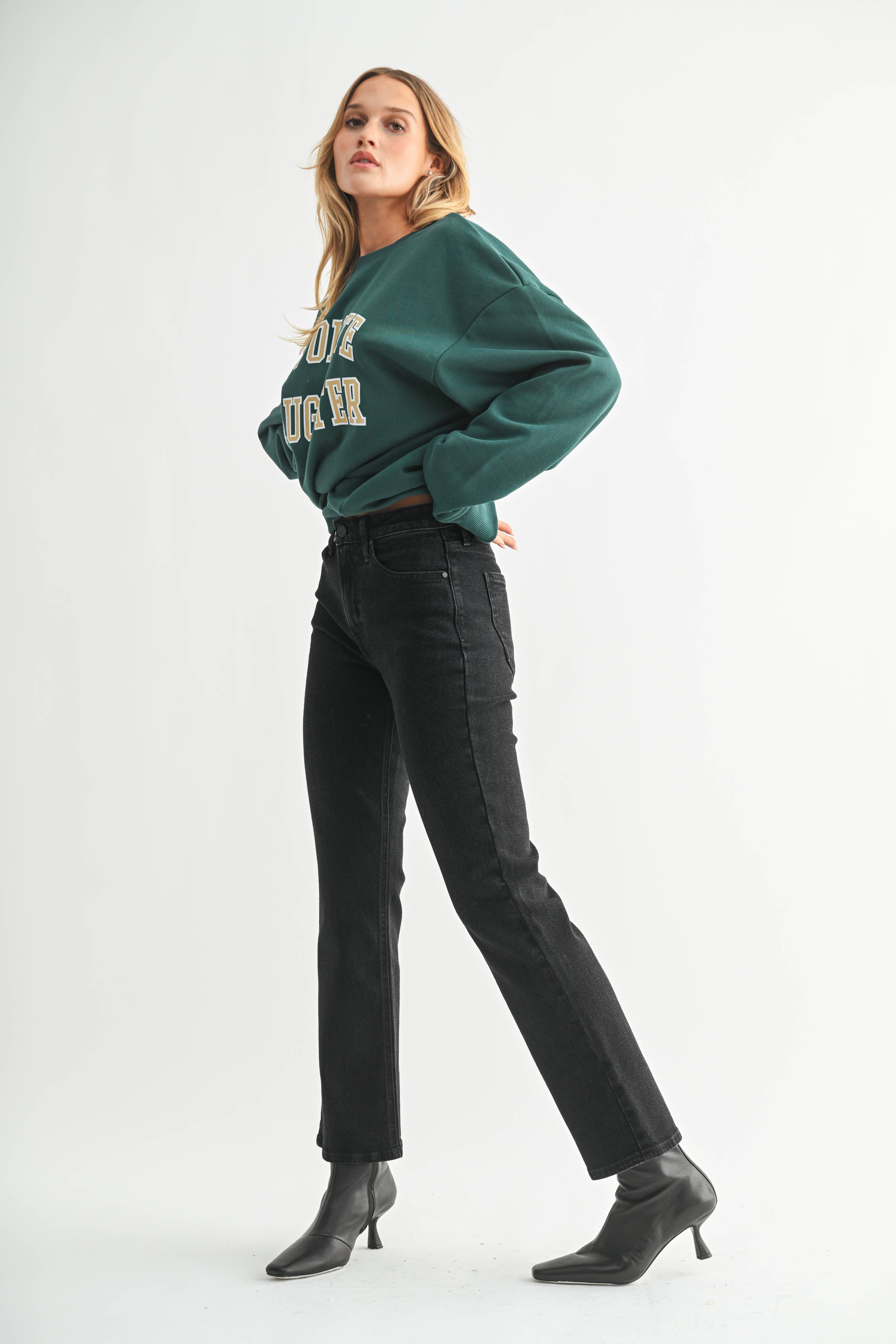 Black Slim Cropped Bootcut