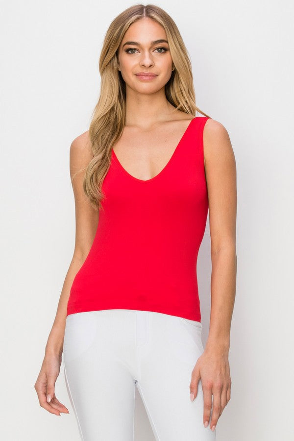 Short Reversible Seamless Cami (Vneck/Crew)
