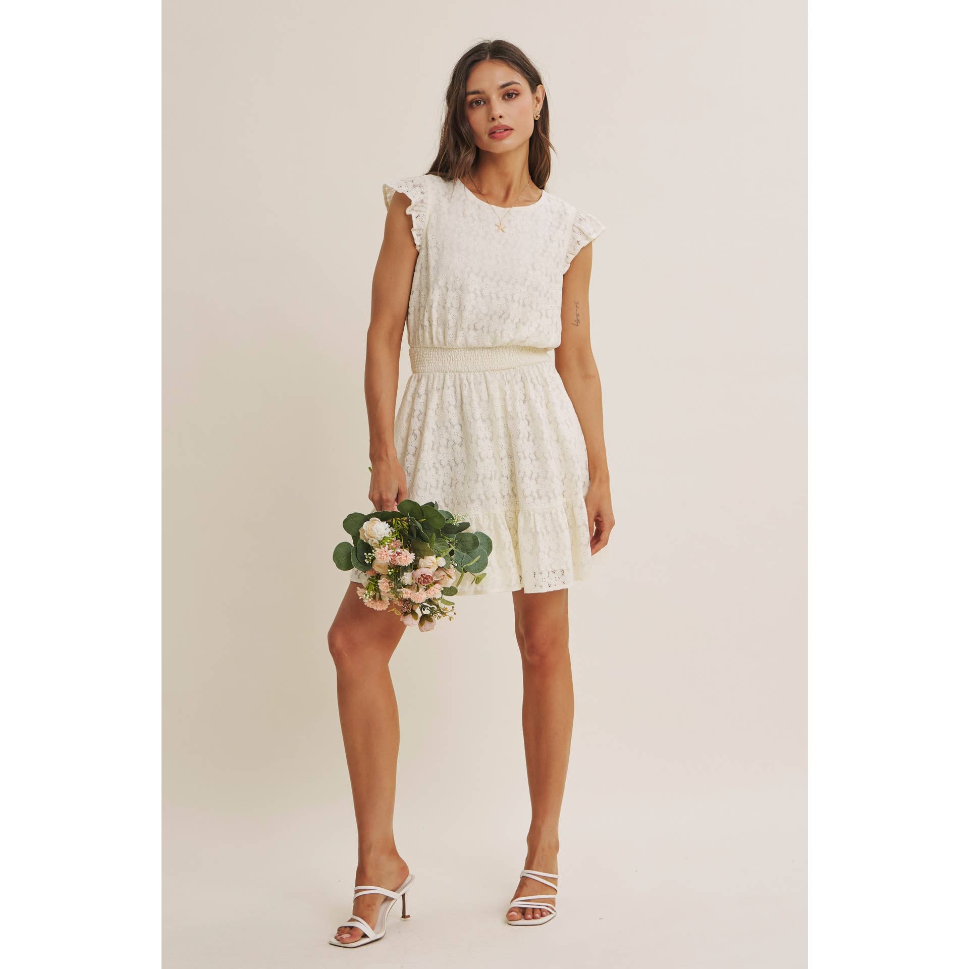 DELICATE LACE MINI DRESS