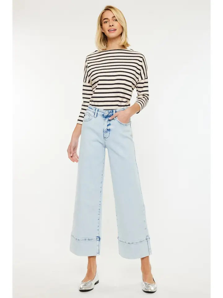 High Rise Cropped Wide Leg