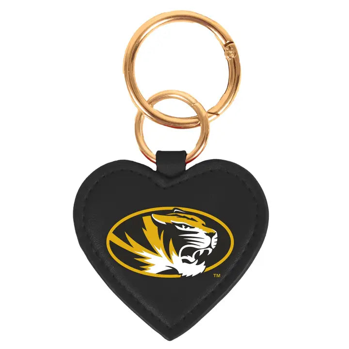 Missouri Tigers Heart Bag Charm/ Key Ring