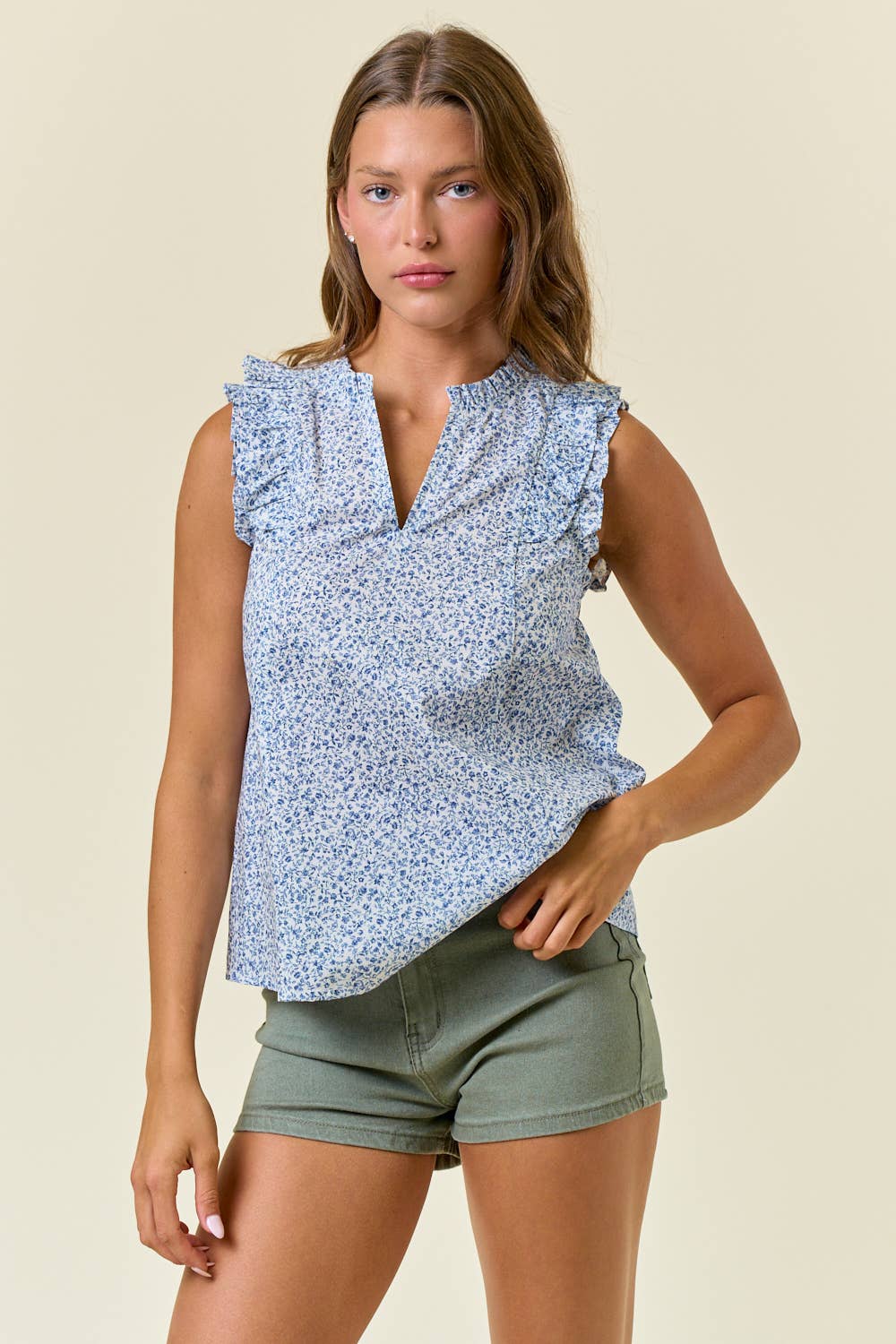 Floral Cap Sleeve Top