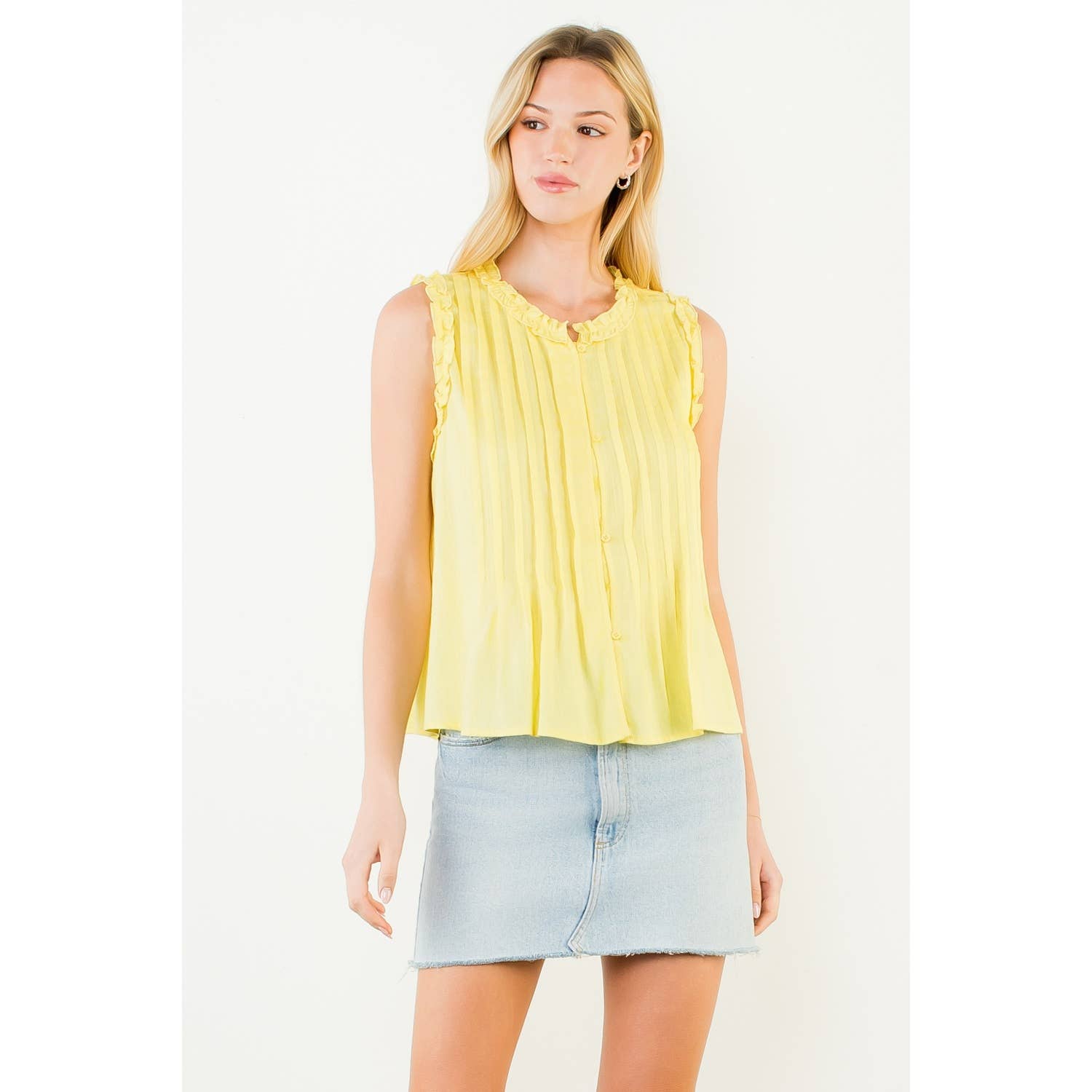 Sleeveless Ruffle Top
