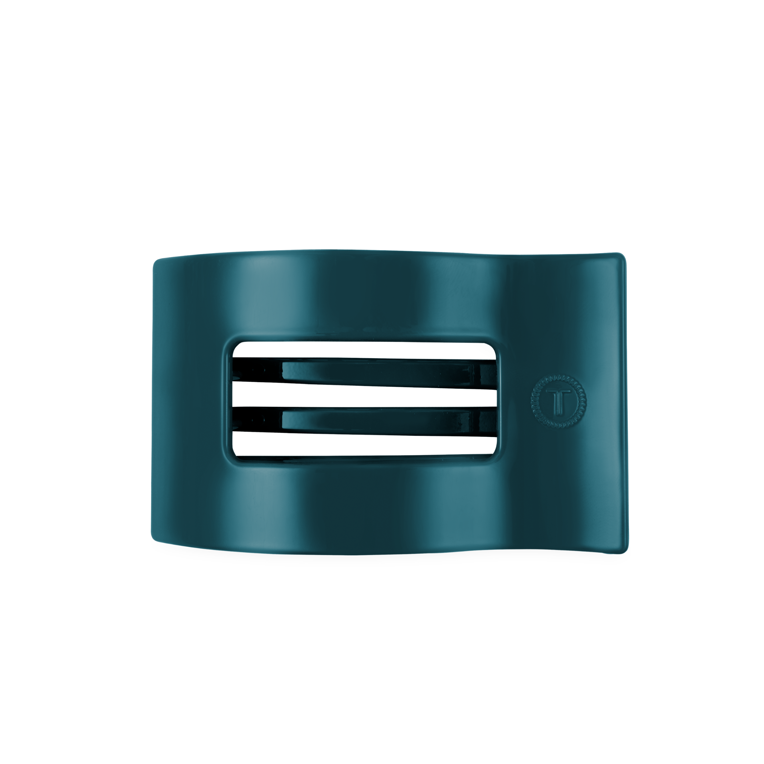 Teal With It Medium Flat Rectangle Hair Clip