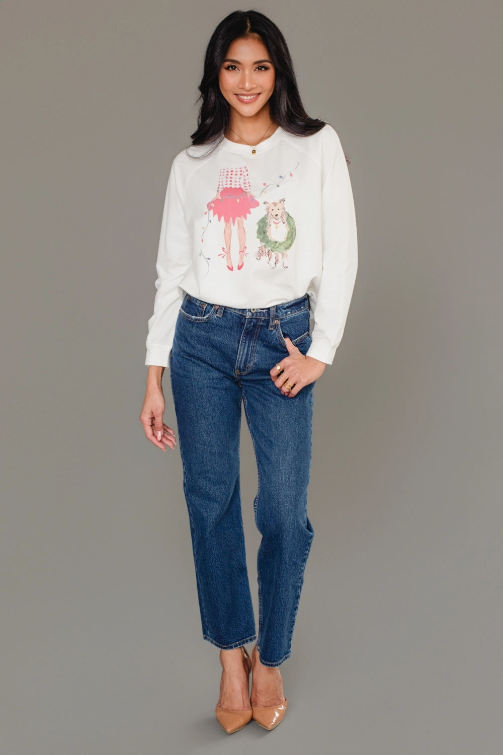 Christmas Girl & Dog Sweater