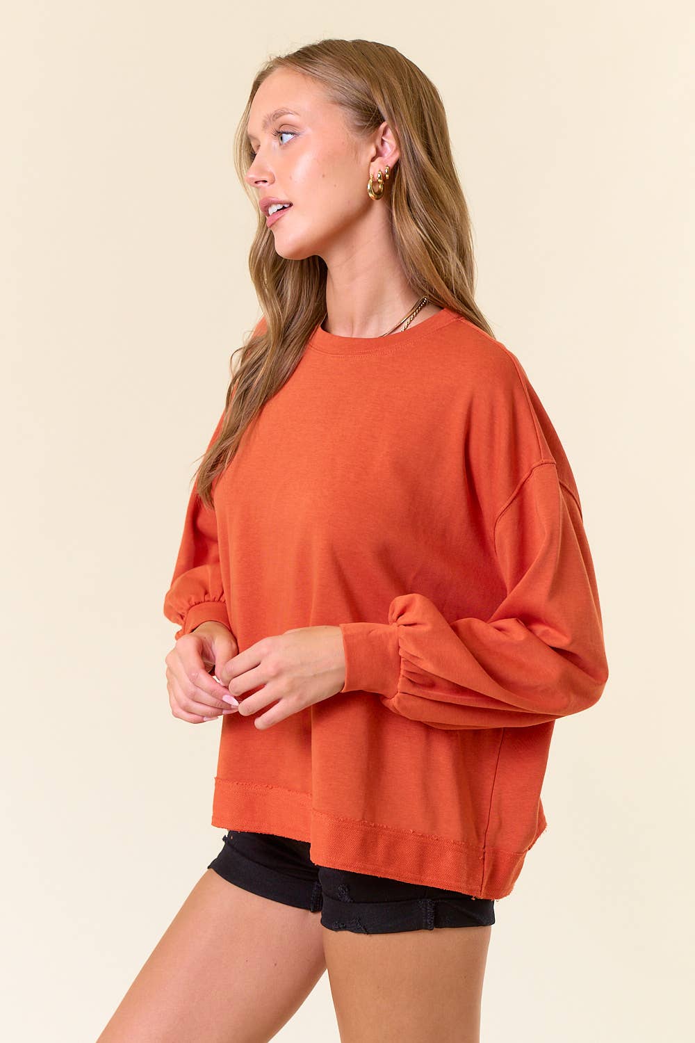 Puff Sleeve Over-Sized Sweatshirt
