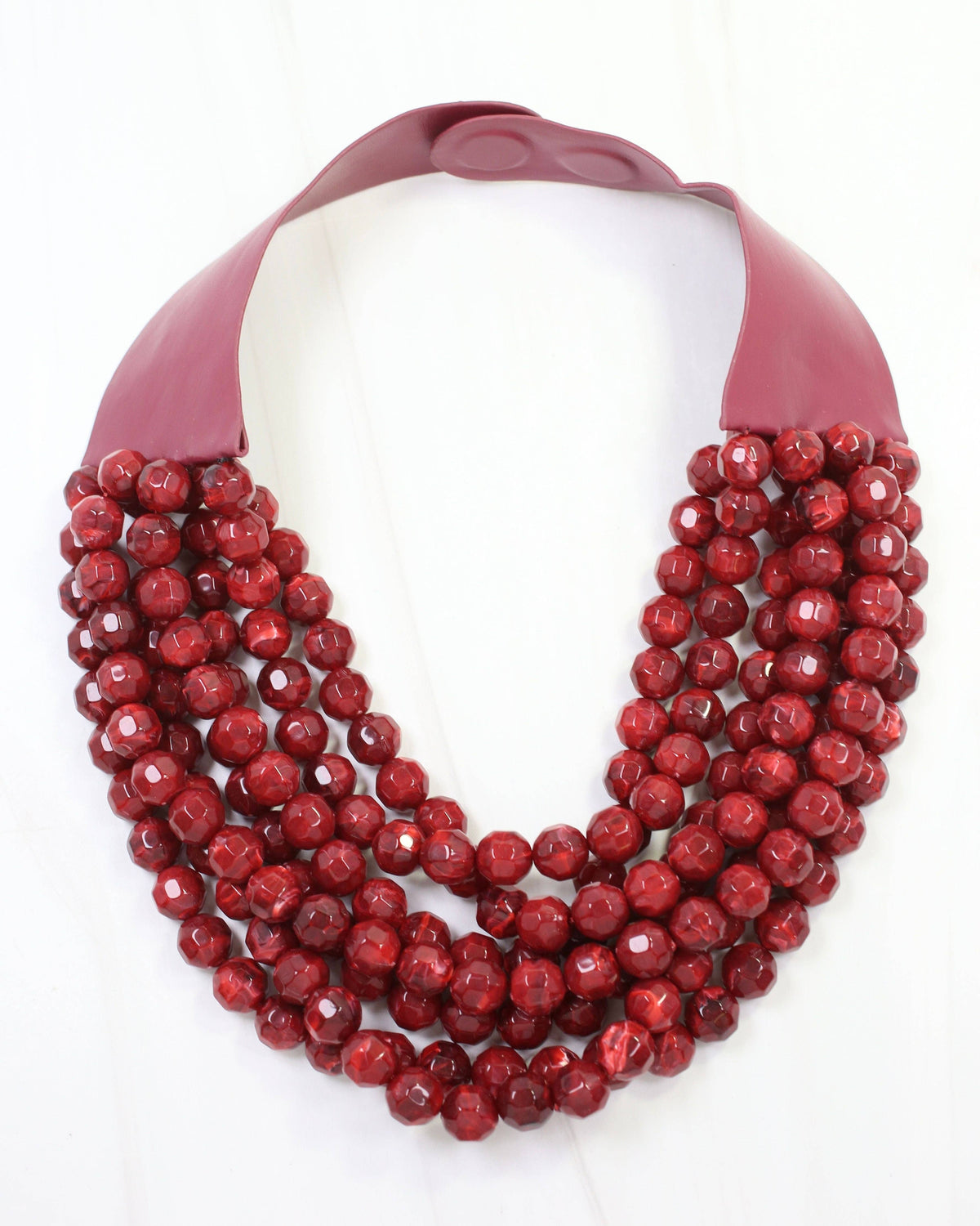 Cadence Multi Layered Beaded Necklace Garnet