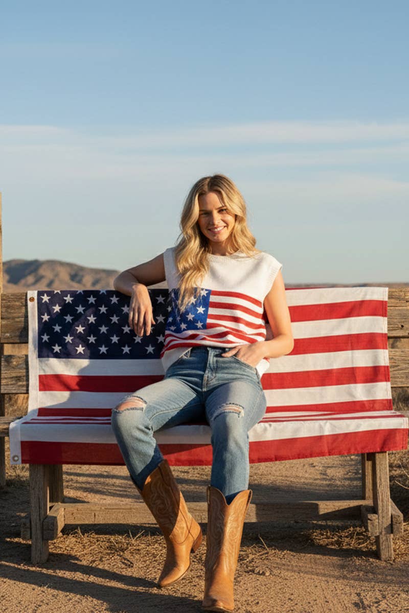 AMERICAN FLAG SWEATER VEST