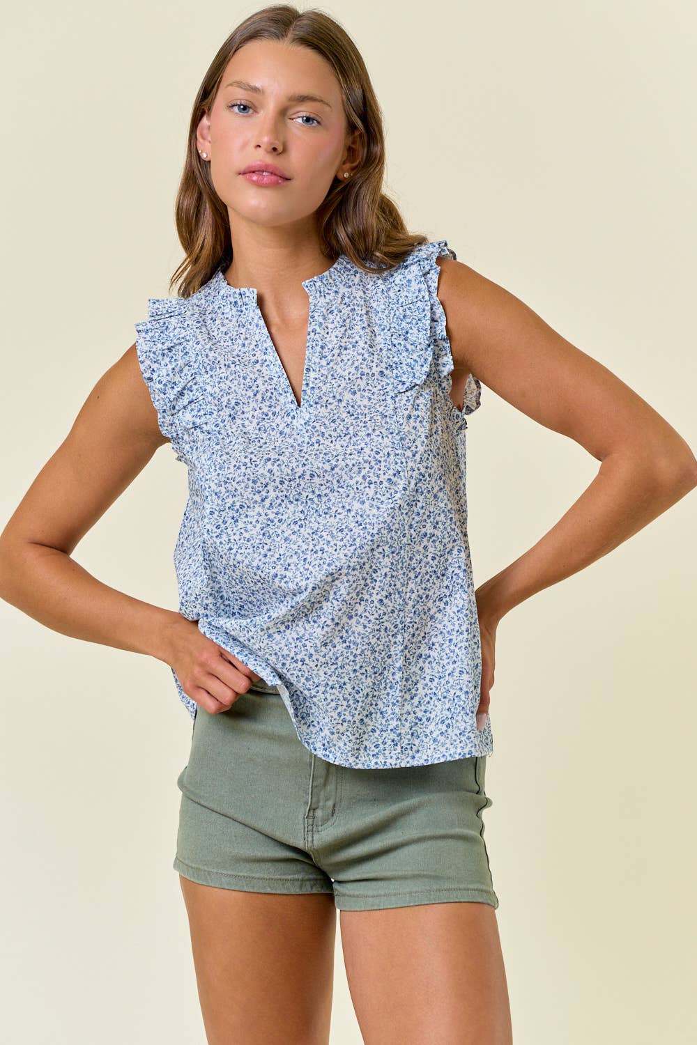 Floral Cap Sleeve Top