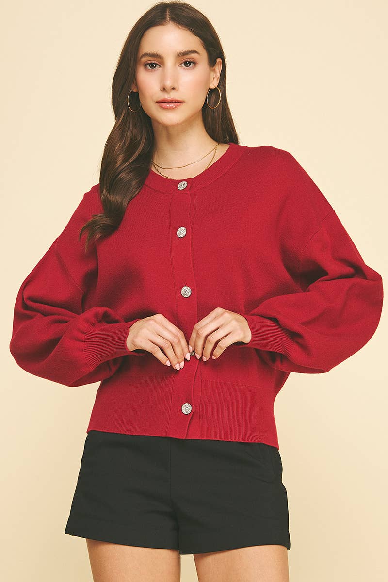 JEWEL BUTTON DOWN CARDIGAN