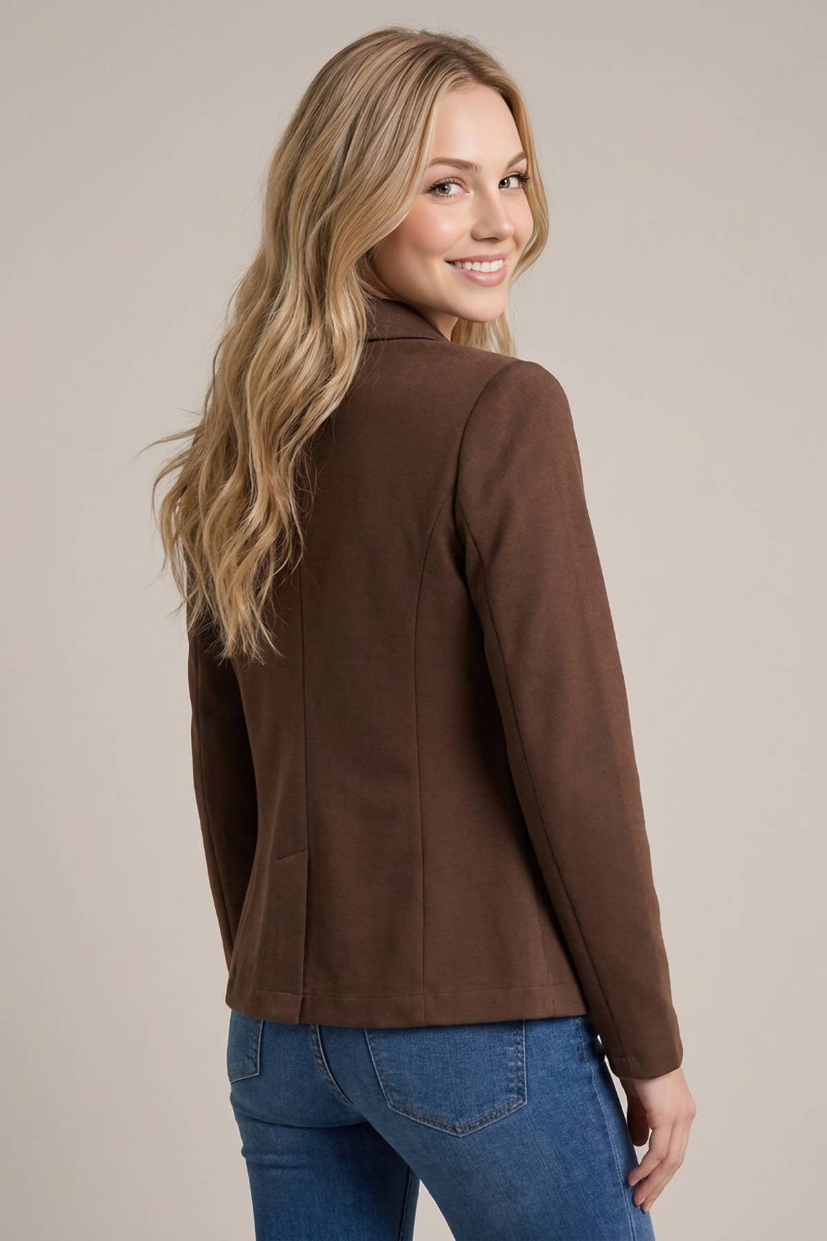 Classic Single-Button Tailored Blazer