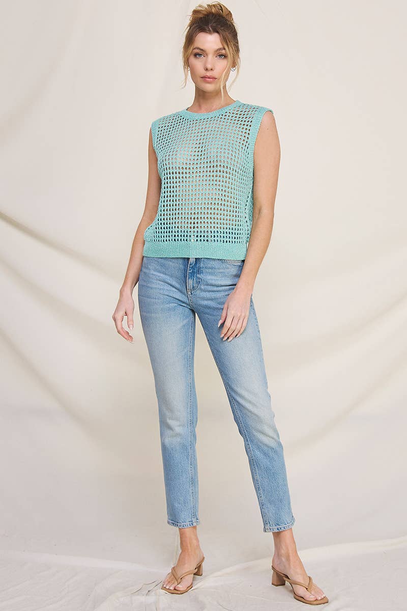 Foil Knit Crochet Tank