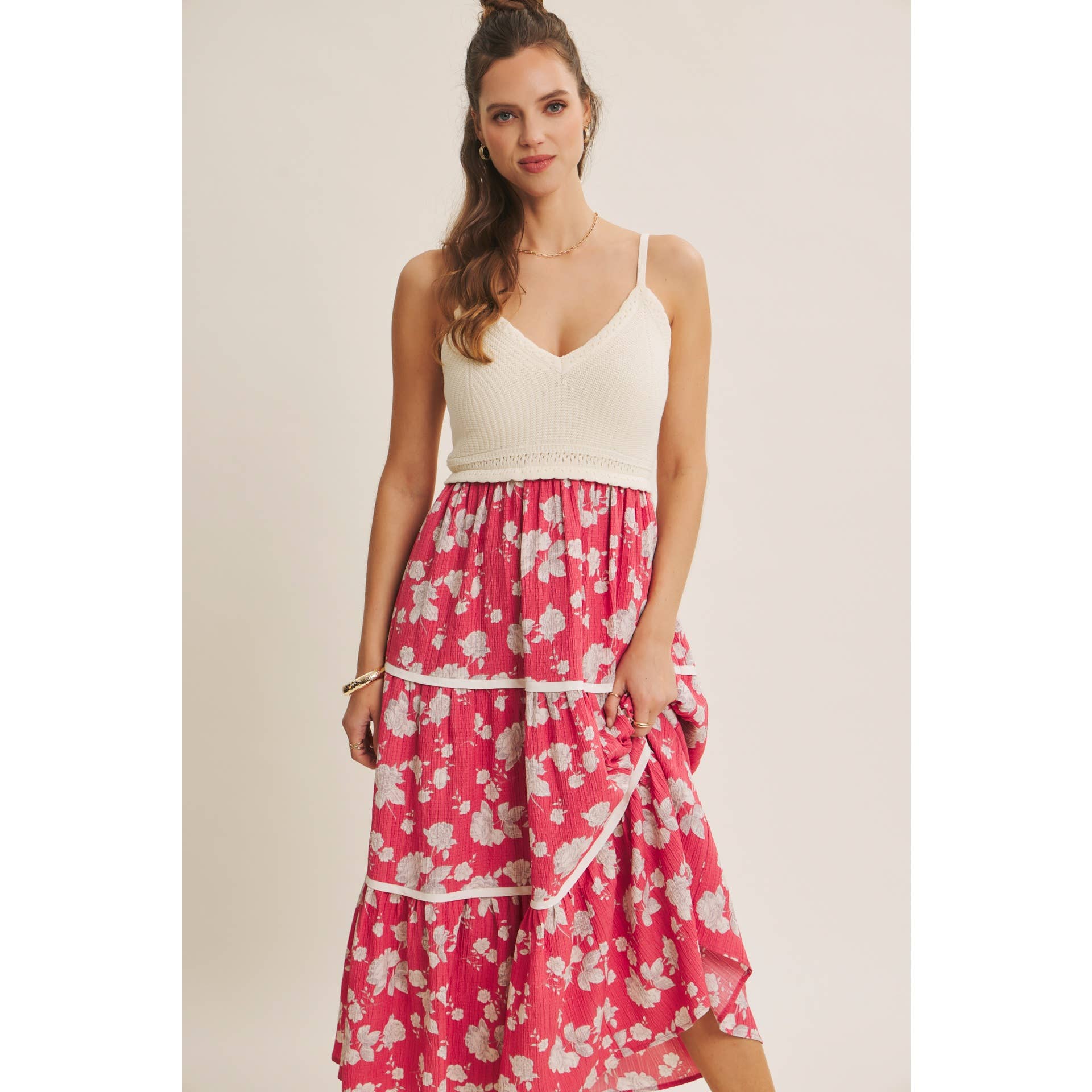 FLOWY FLORAL MIDI DRESS