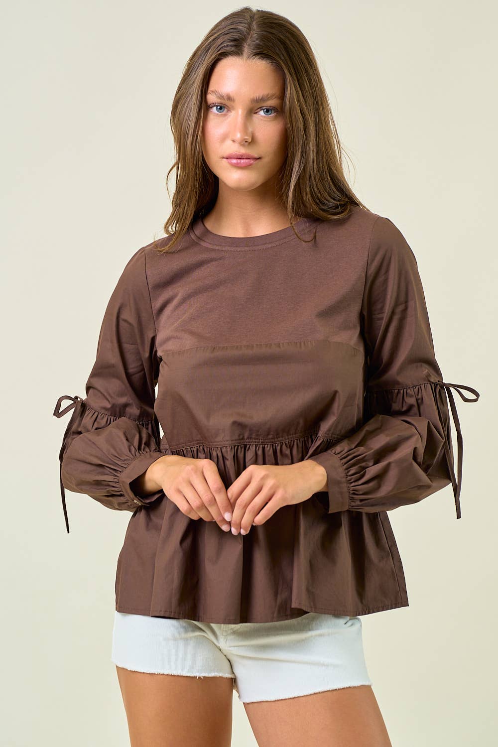 Puff Sleeve Peplum Blouse
