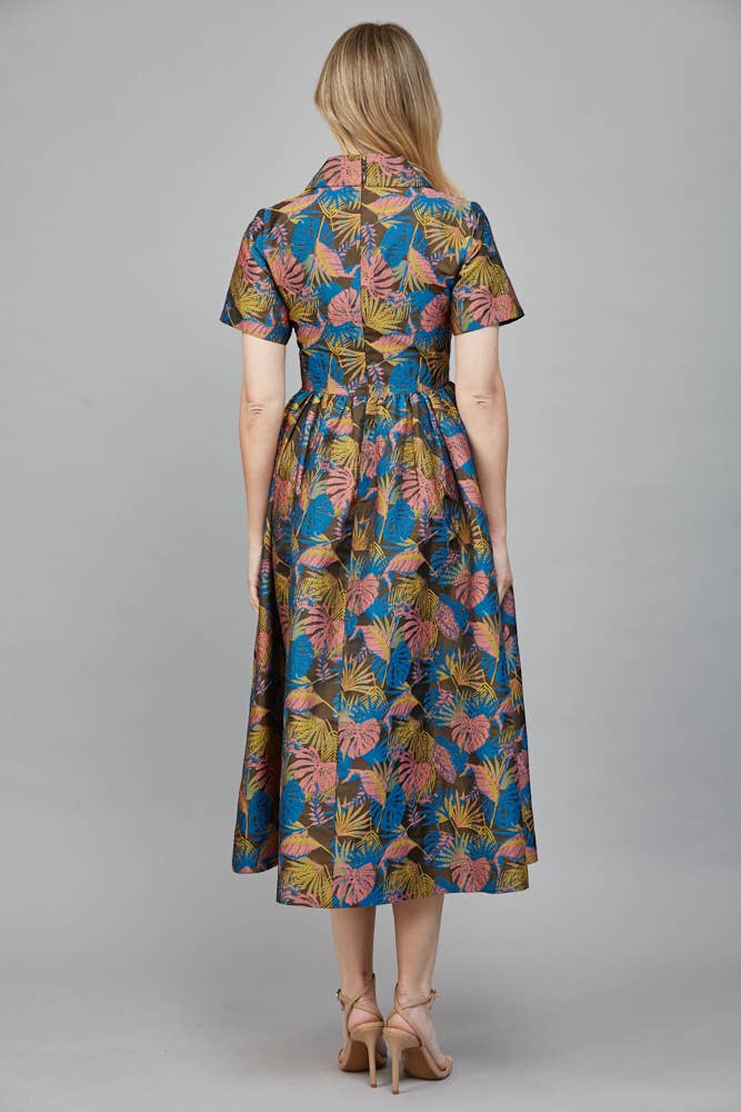 JACQUARD FABRIC MIDI DRESS