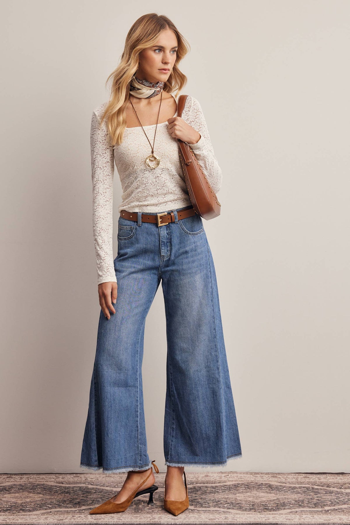 Wide Leg Denim Jeans