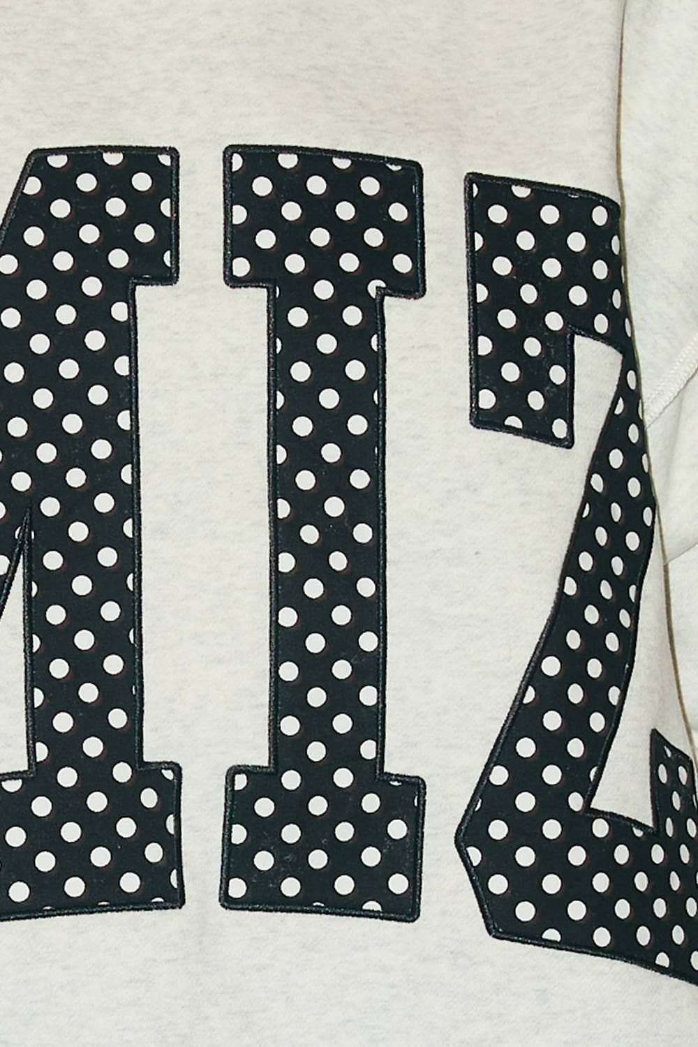 MIZ Polka-Dot Applique Mock-Neck Sweatshirt