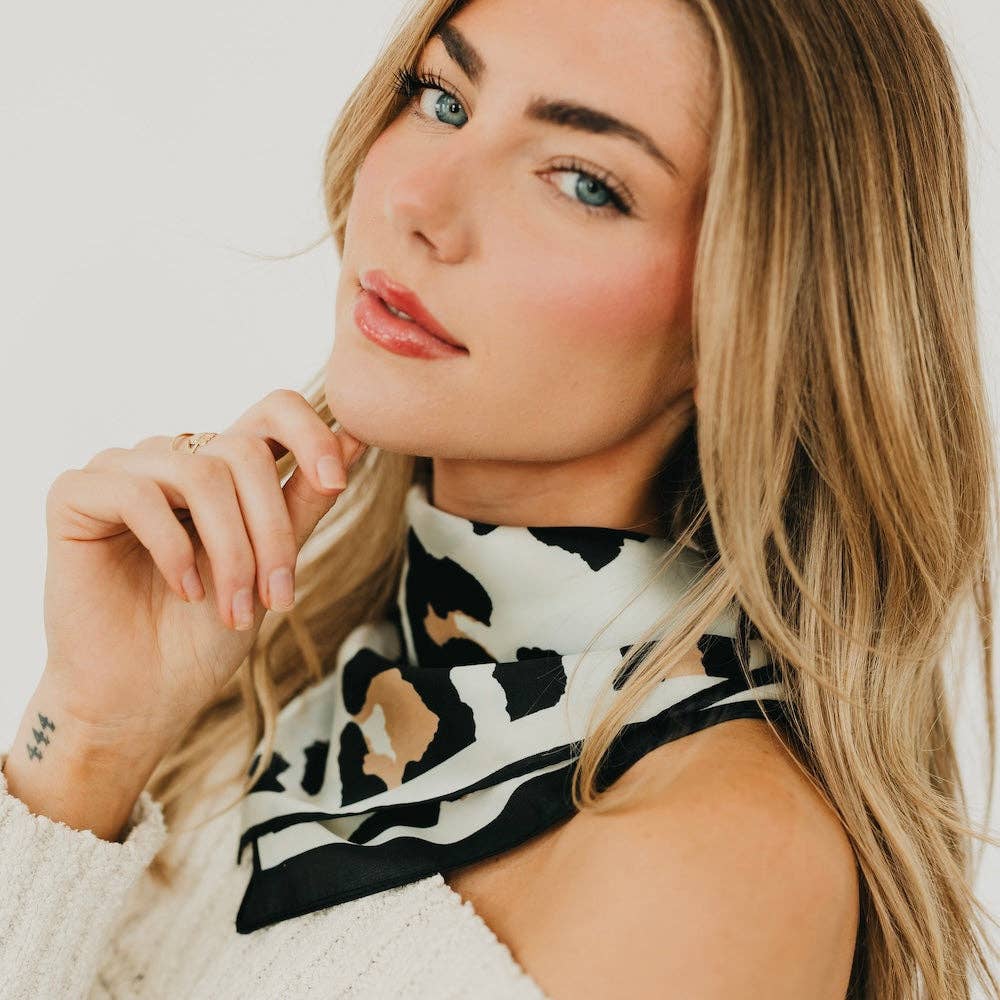 Sylvie Leopard Square Scarf