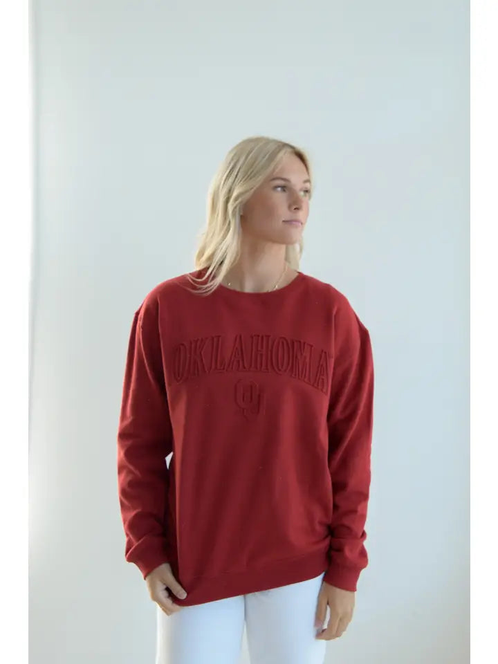 Oklahoma Embossed Comfort Crew