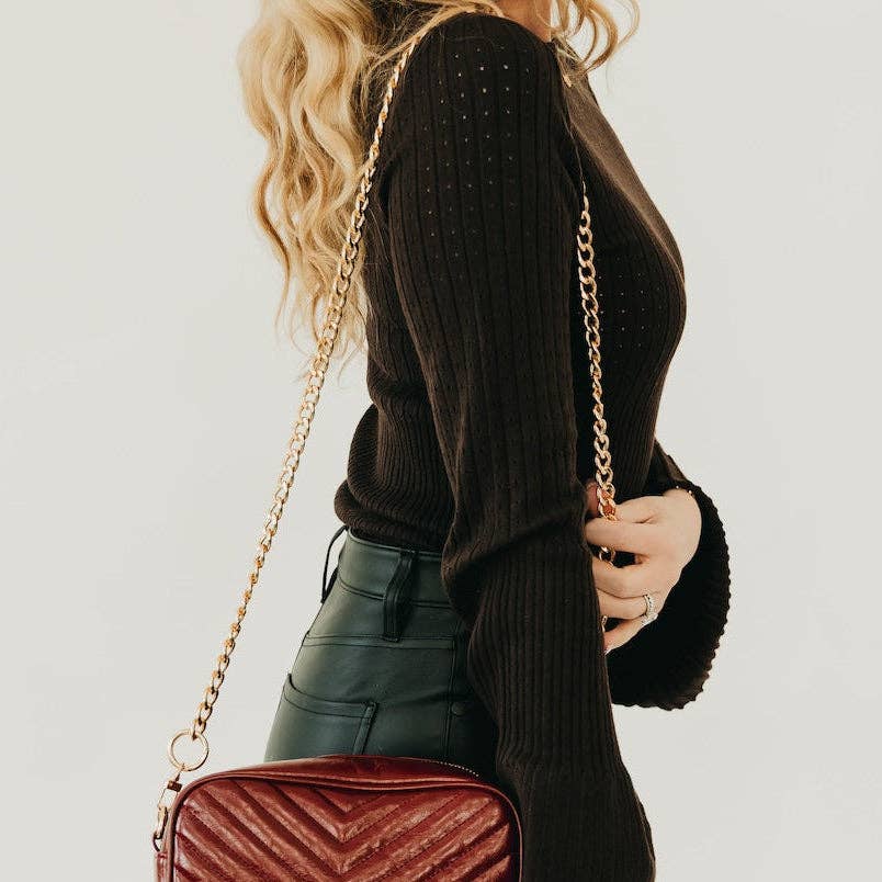 Gold Metal Chain Purse Strap