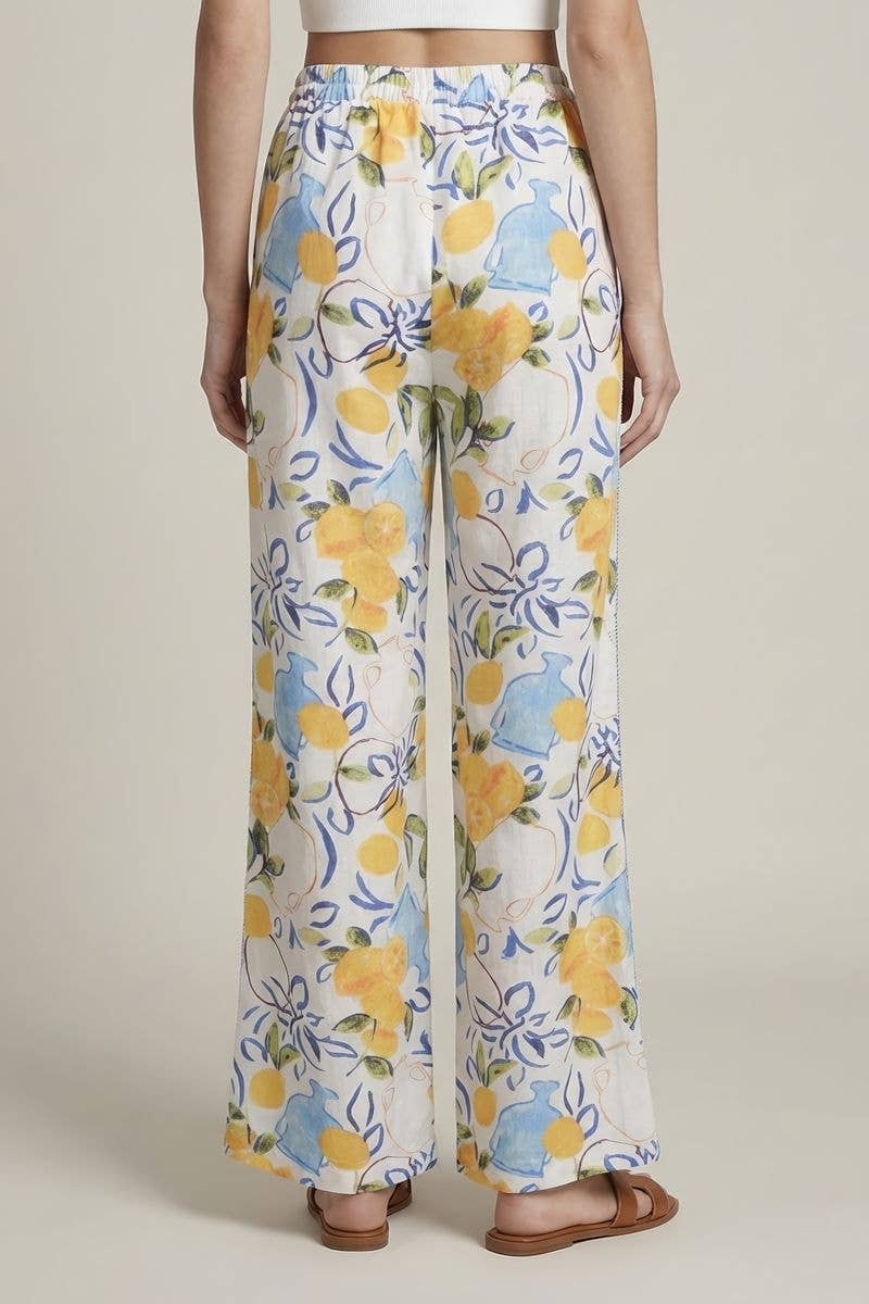 ARTISTIC LEMON WIDE LEG PANTS