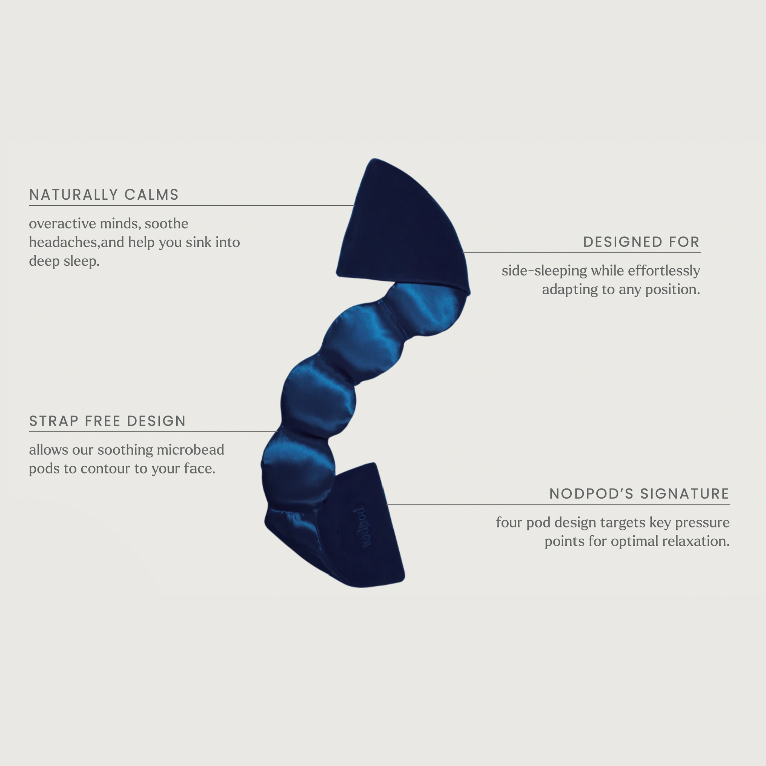 Silk Weighted Sleep Mask- Sapphire