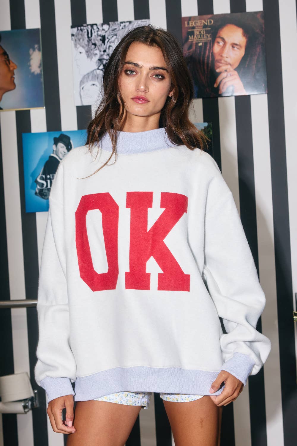 'OKLAHOMA & OK' Reversible MockNeck Sweatshirt