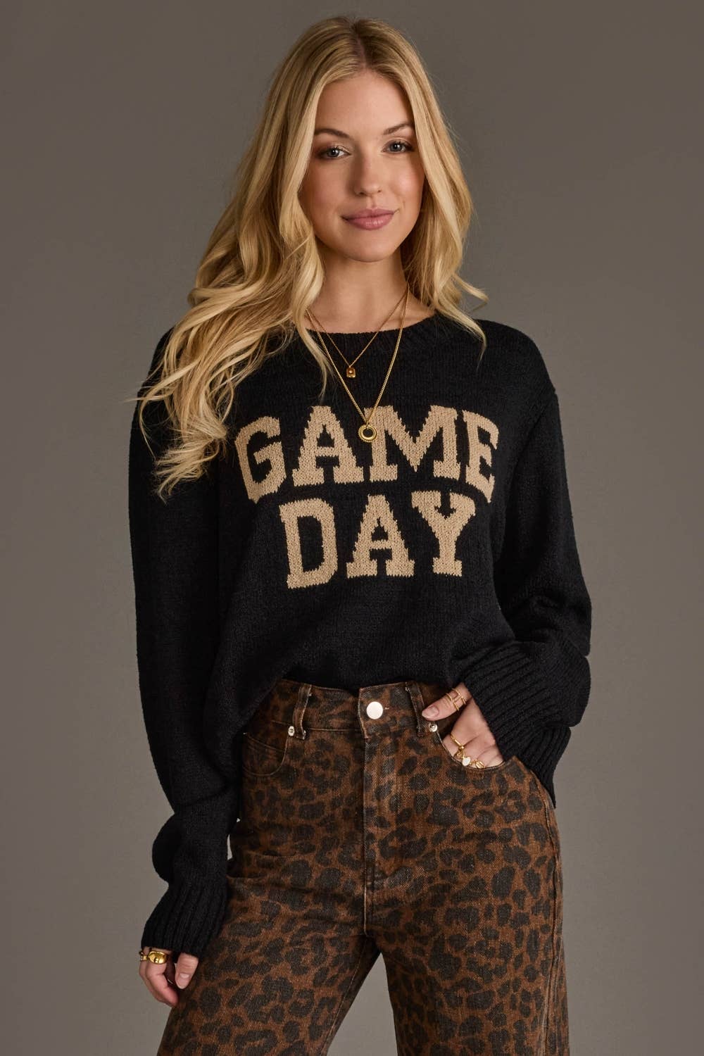 Black & Tan Game Day Lightweight Sweater