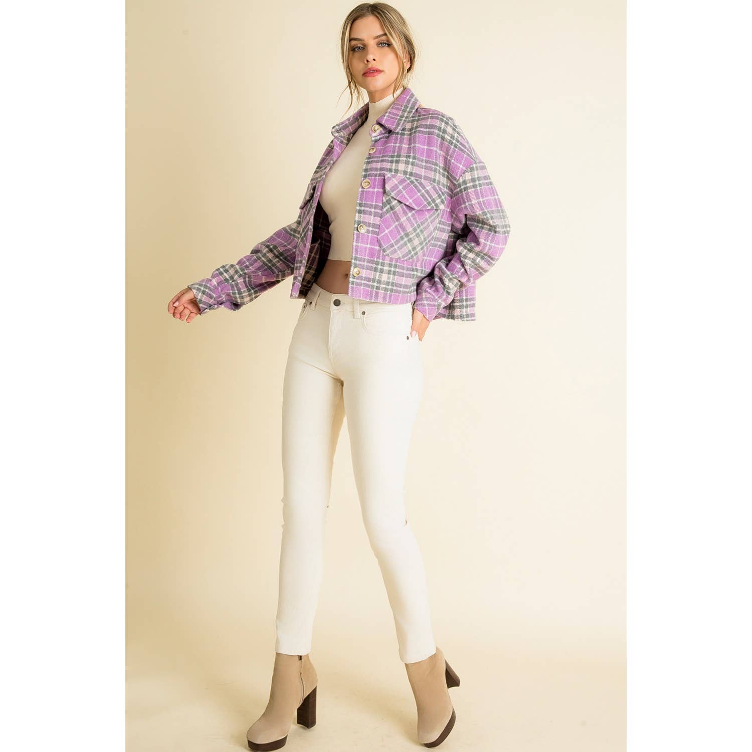 Plaid Cropped Shacket