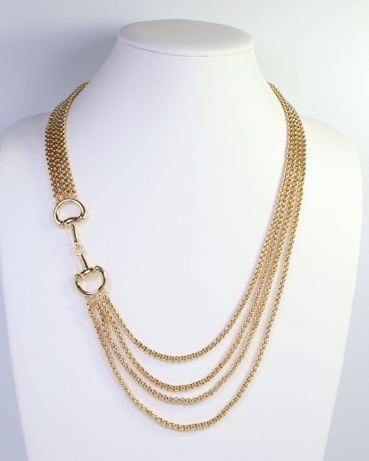 Alana Horsebit Layered Necklace Gold