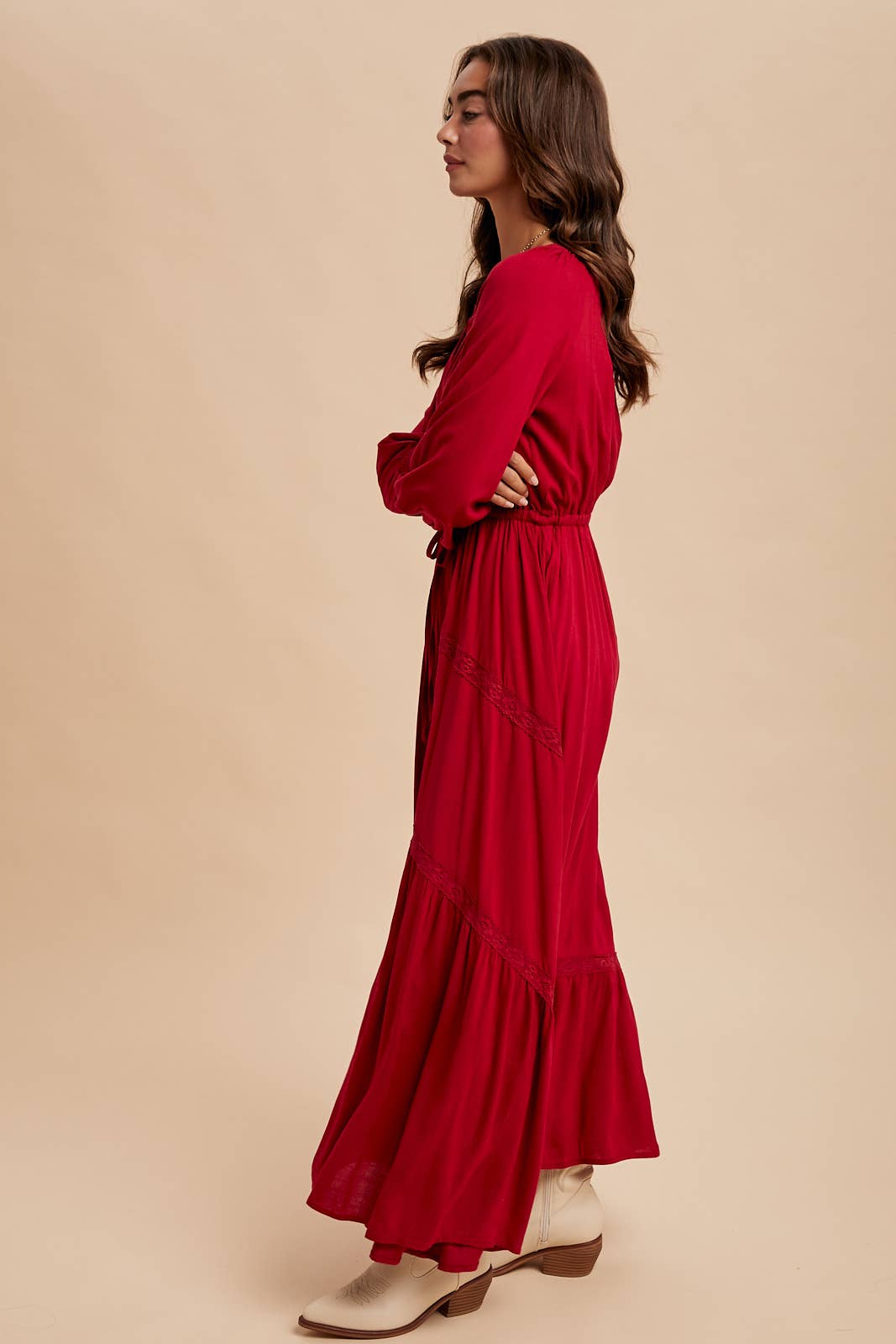 LACE INSET MAXI DRESS