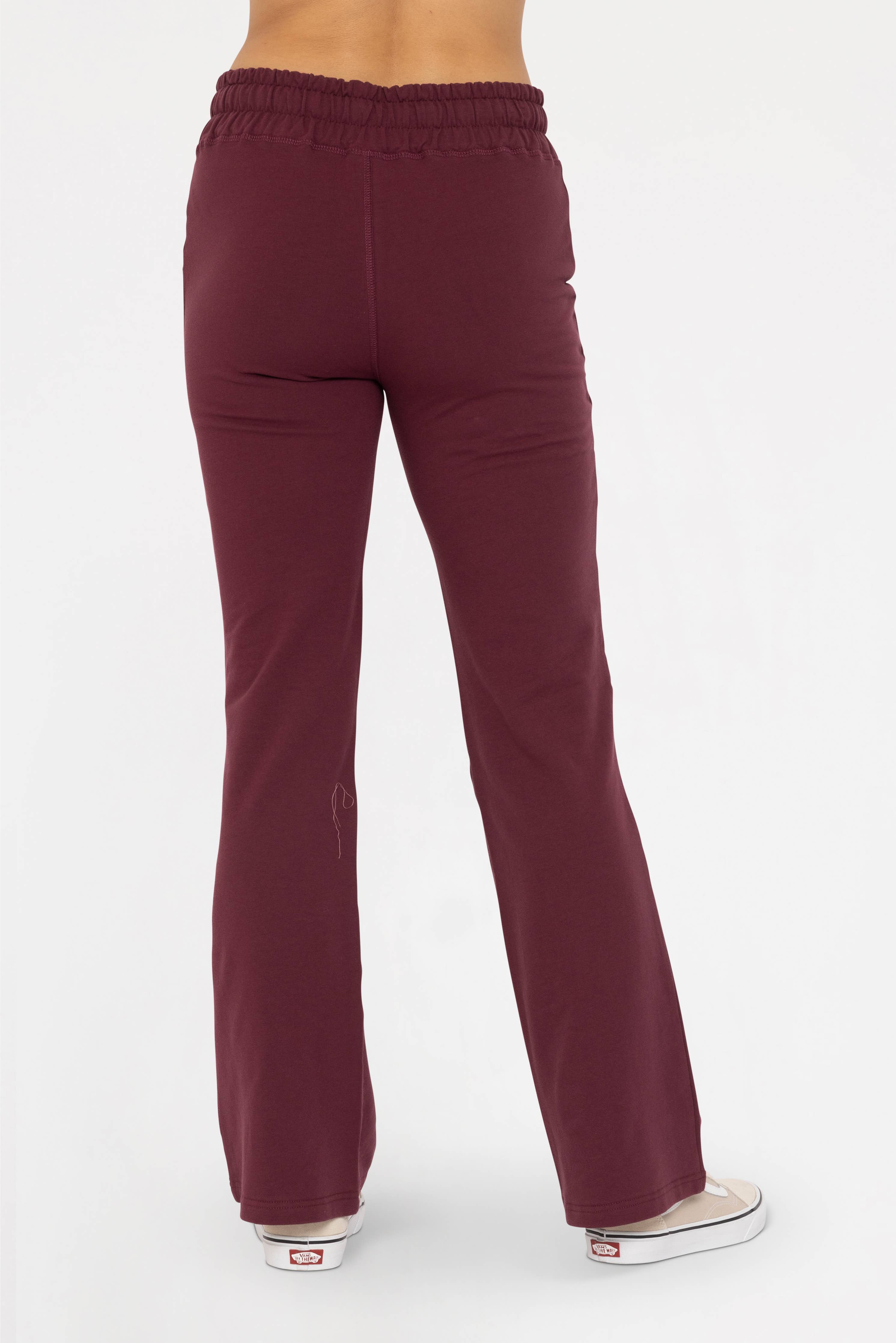 Cotton Blend Foldover Flared Leggings