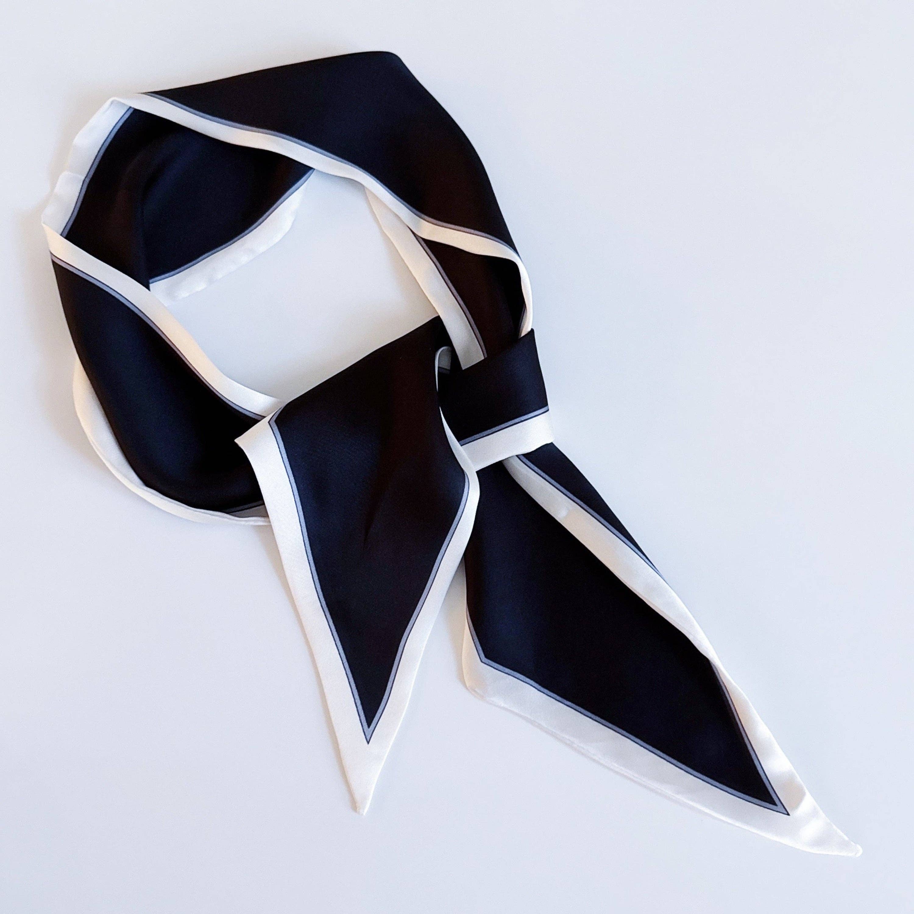 Chic Contrast Edge Ribbon Scarf – Stylish Accent for Bags, Hair & More
