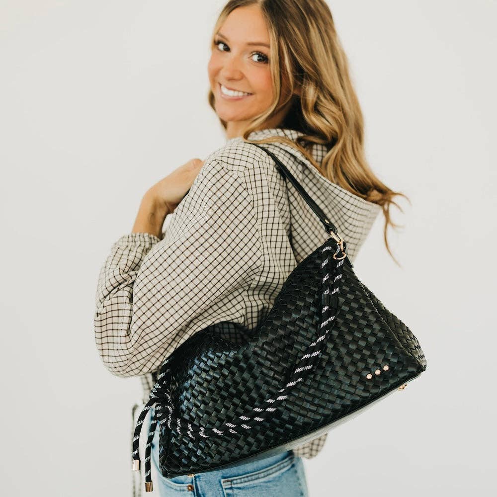 Woven Nikki Slouchy Shoulder Bag