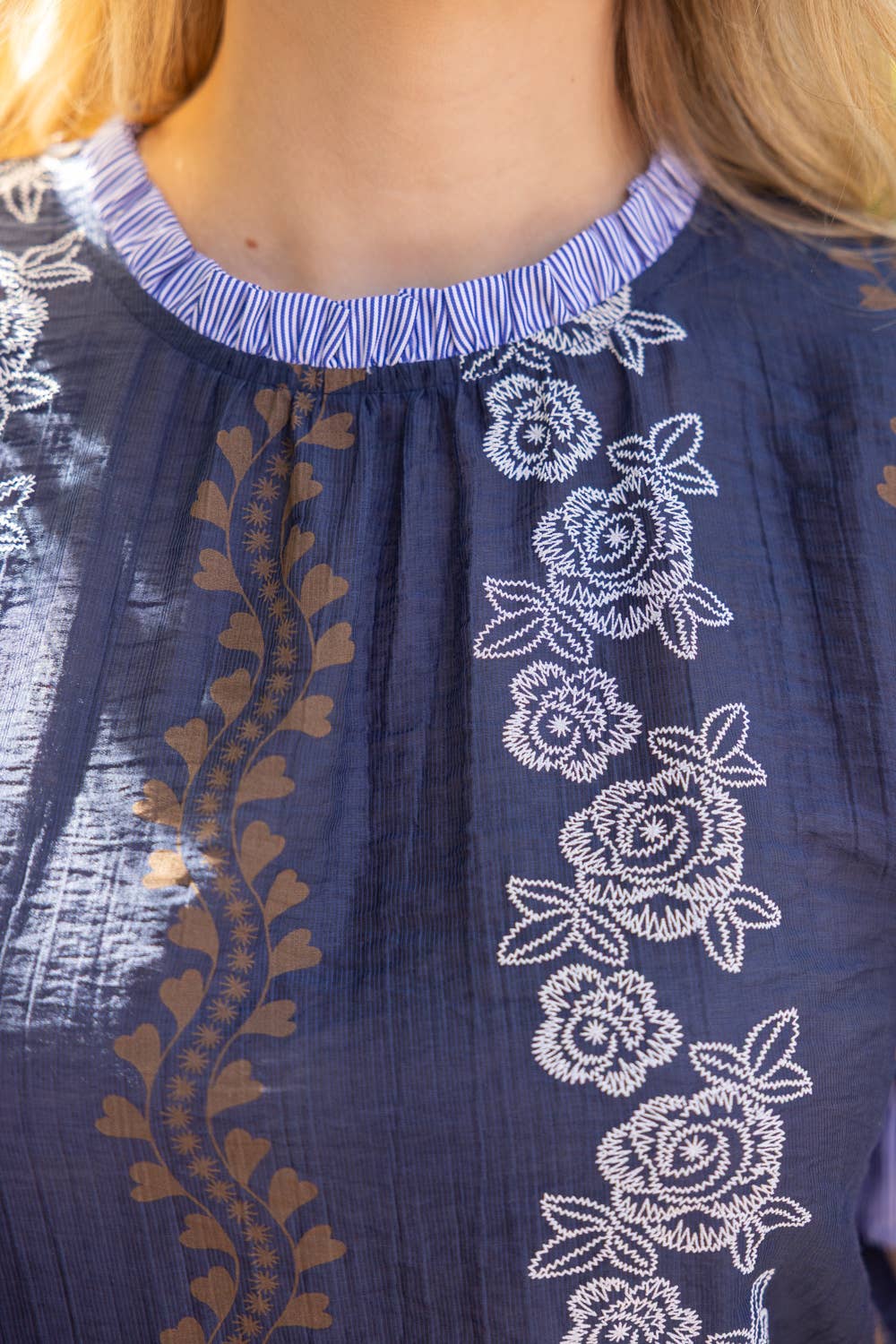Stripe Floral Printed Top