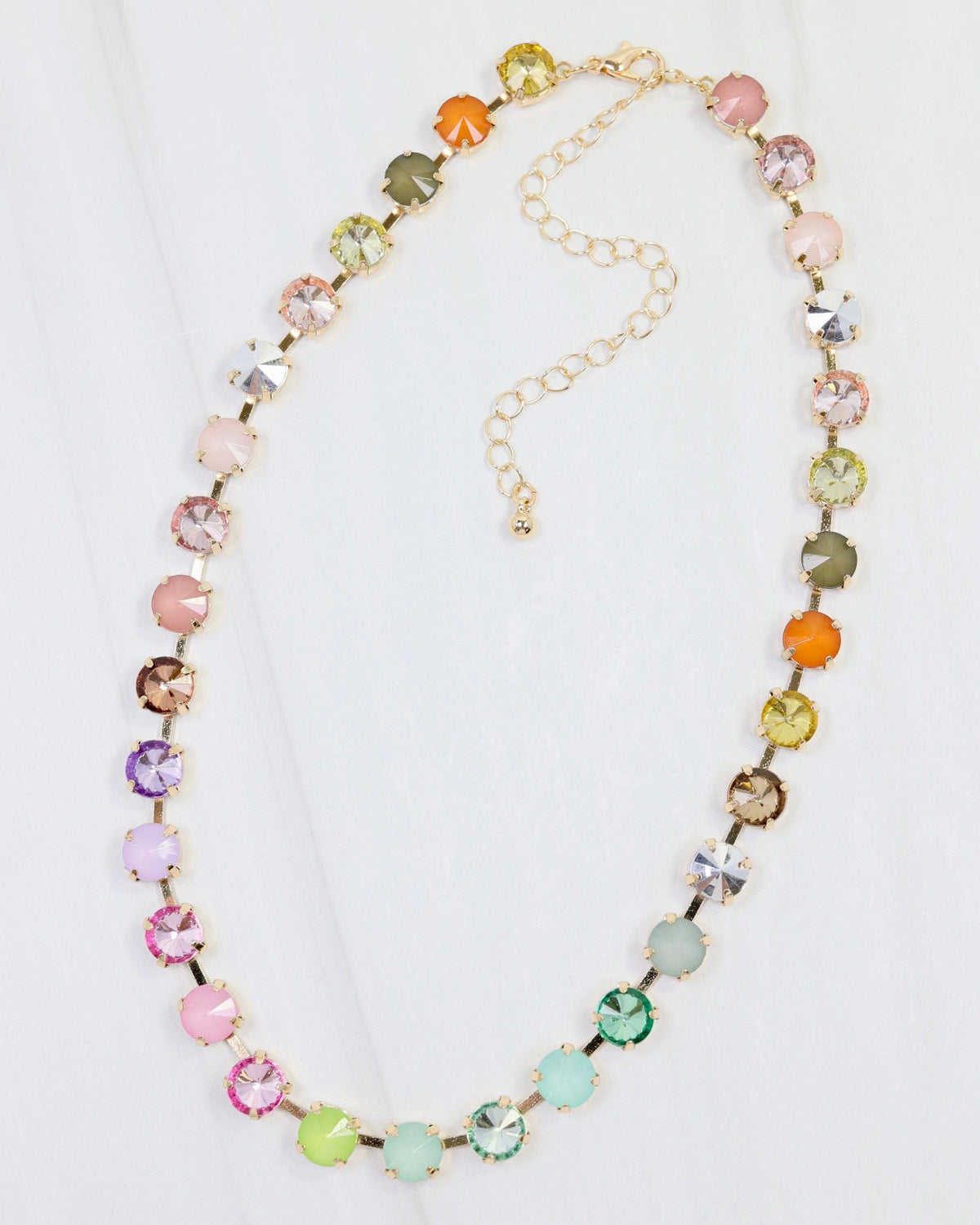 Shalimar Small Rhinestone Necklace Light Multi