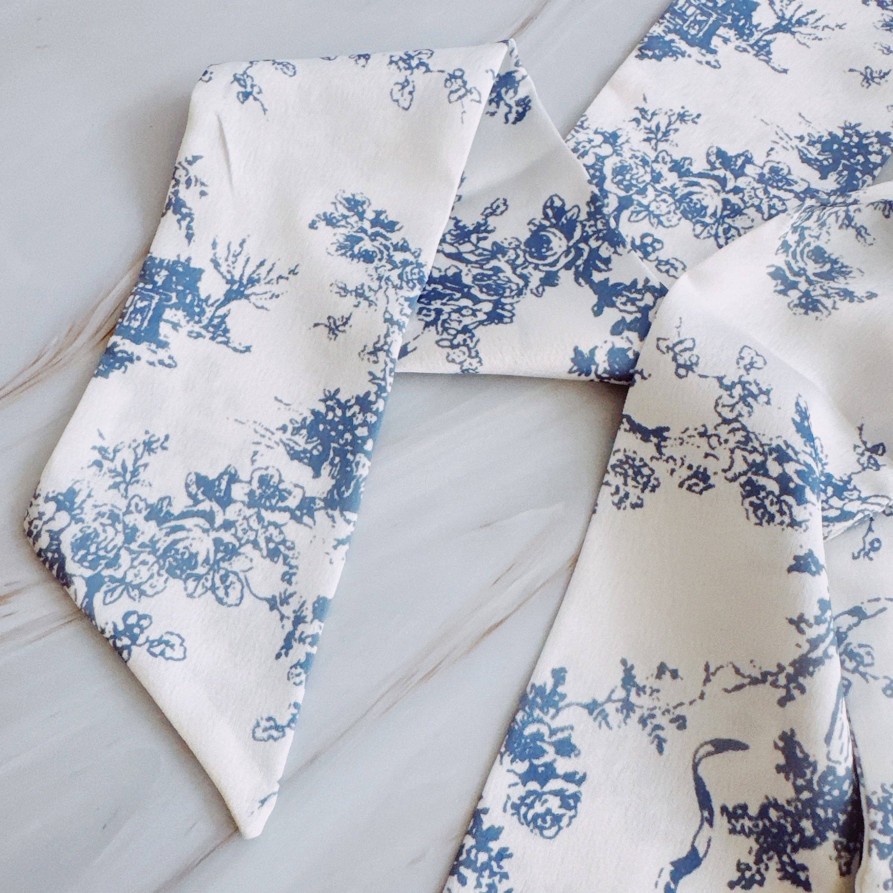 French Toile Sleek And Long Hair Scarf