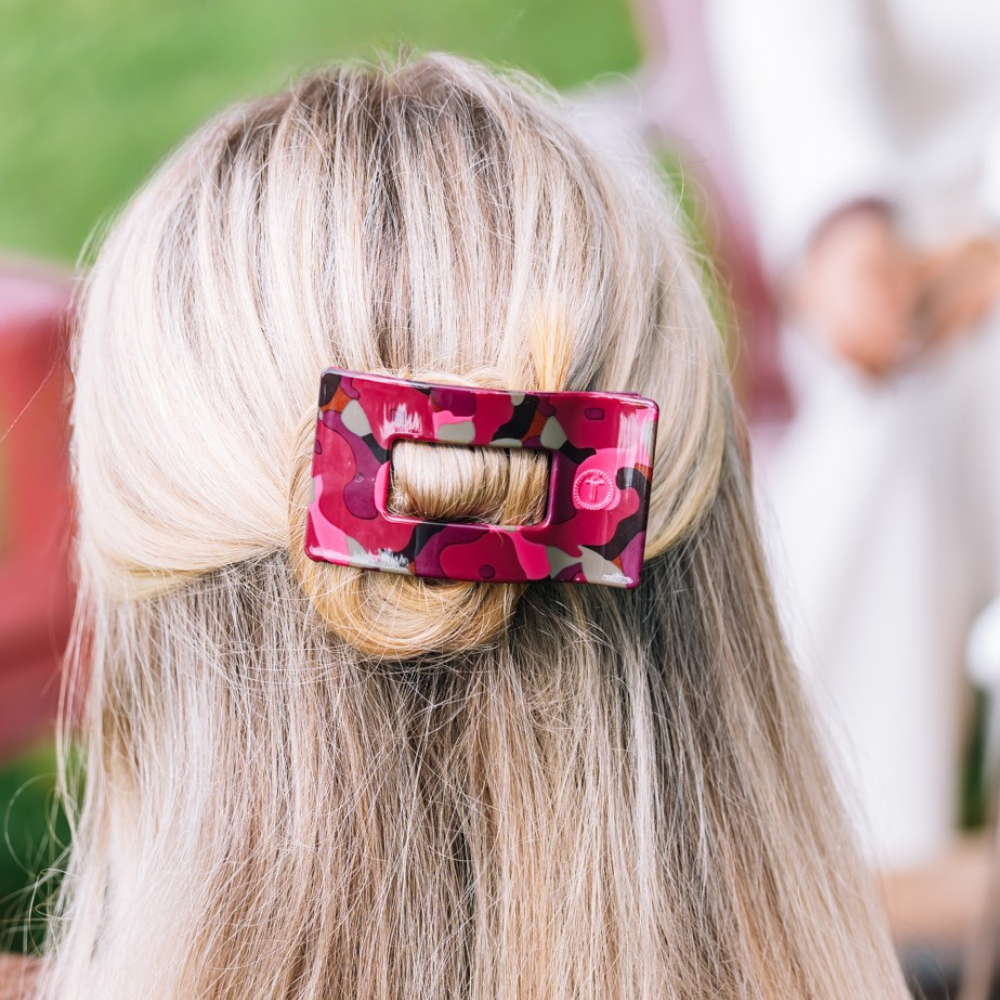 Garden Glam Small Flat Rectangle Hair Clip